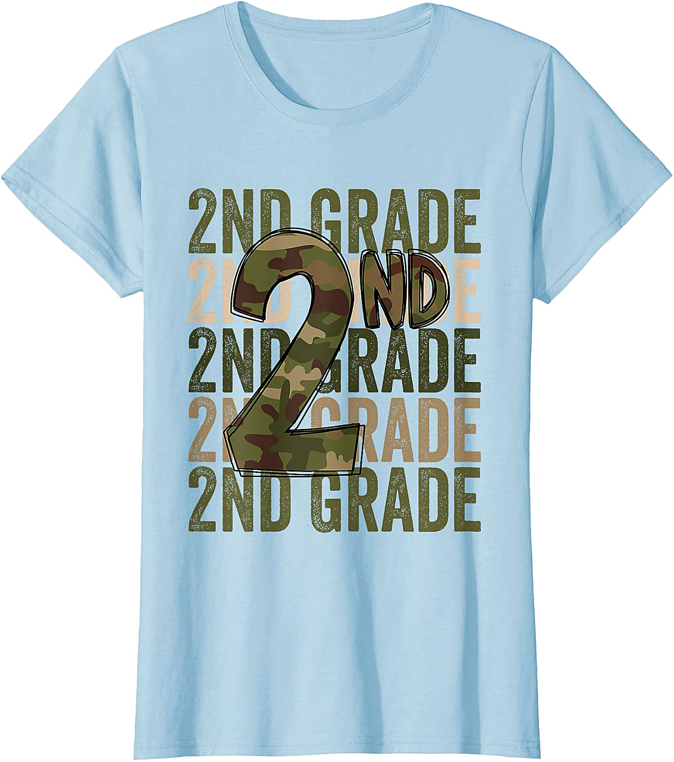 Camo 2nd Grade Squad T-Shirt Back to School Kids Boys