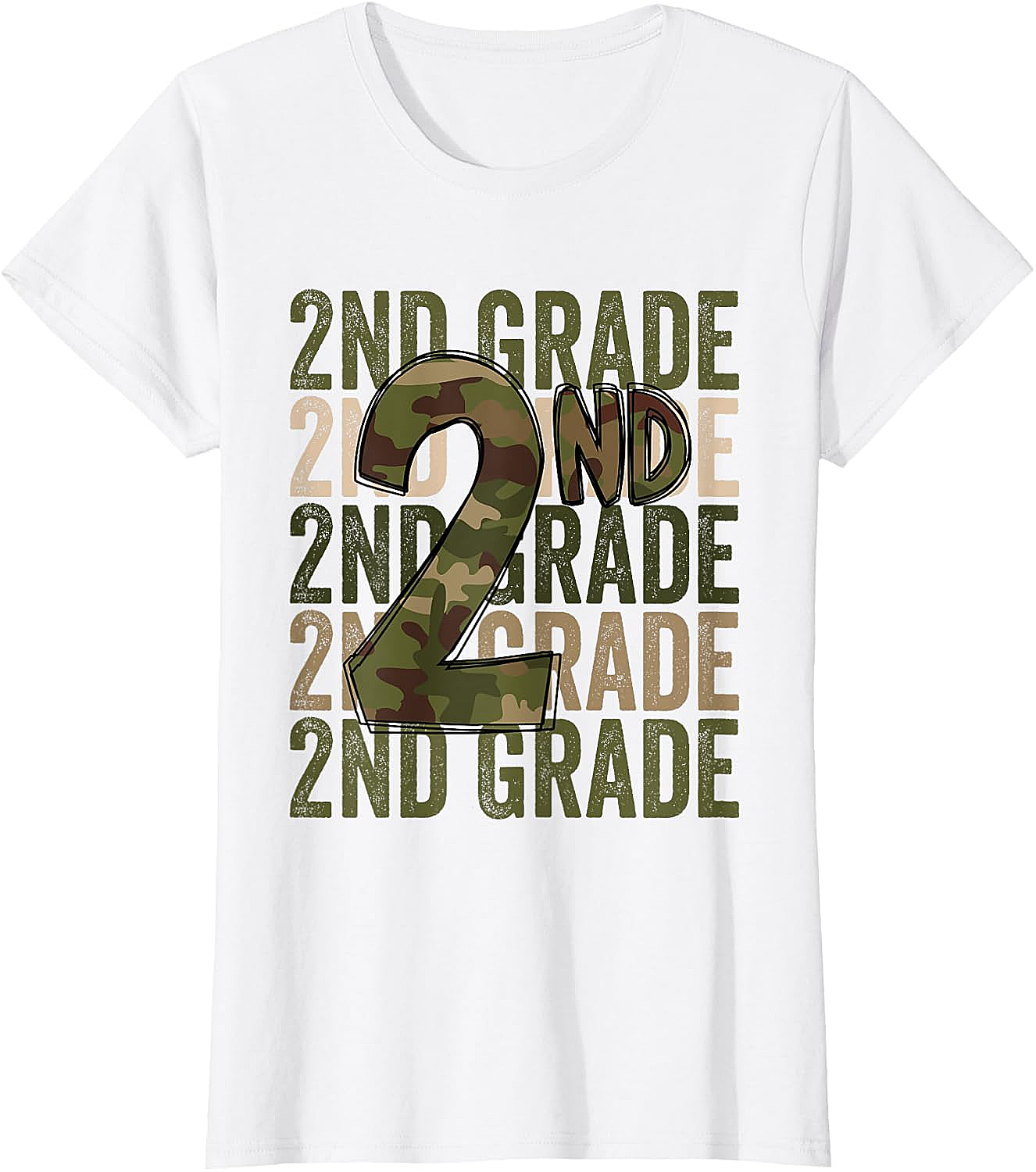 Camo 2nd Grade Squad T-Shirt Back to School Kids Boys
