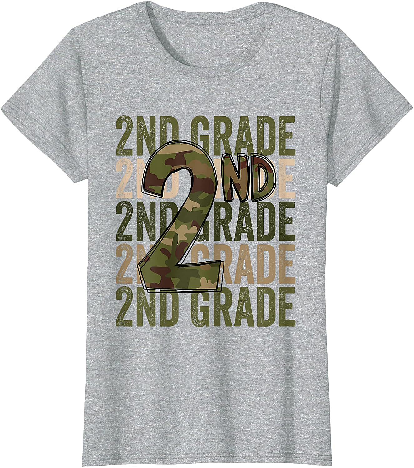 Camo 2nd Grade Squad T-Shirt Back to School Kids Boys