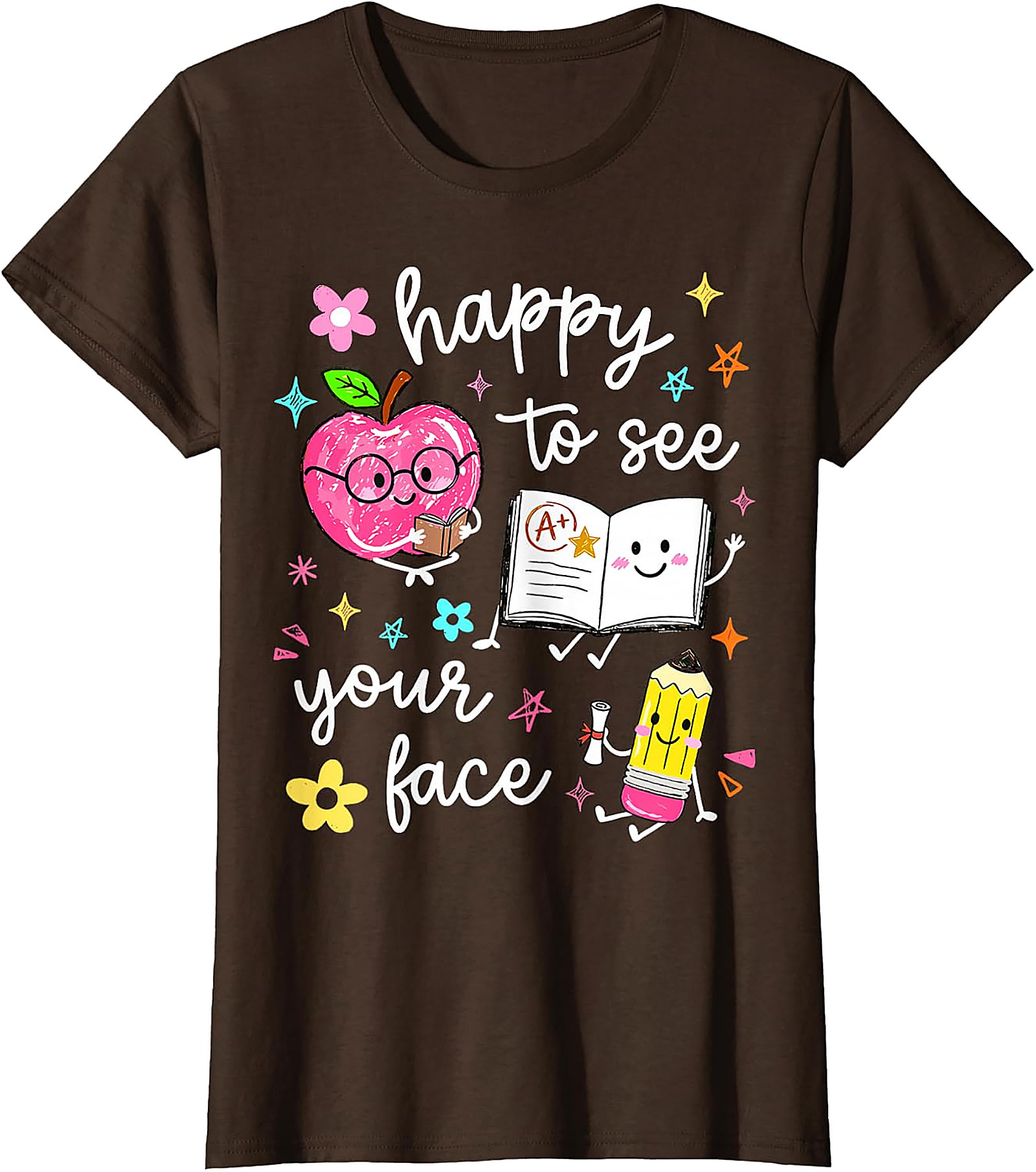 Happy to See Your Face Teacher T-Shirt | Back to School Tee