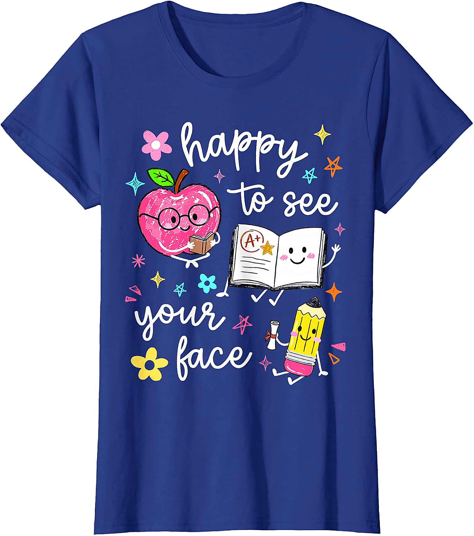 Happy to See Your Face Teacher T-Shirt | Back to School Tee