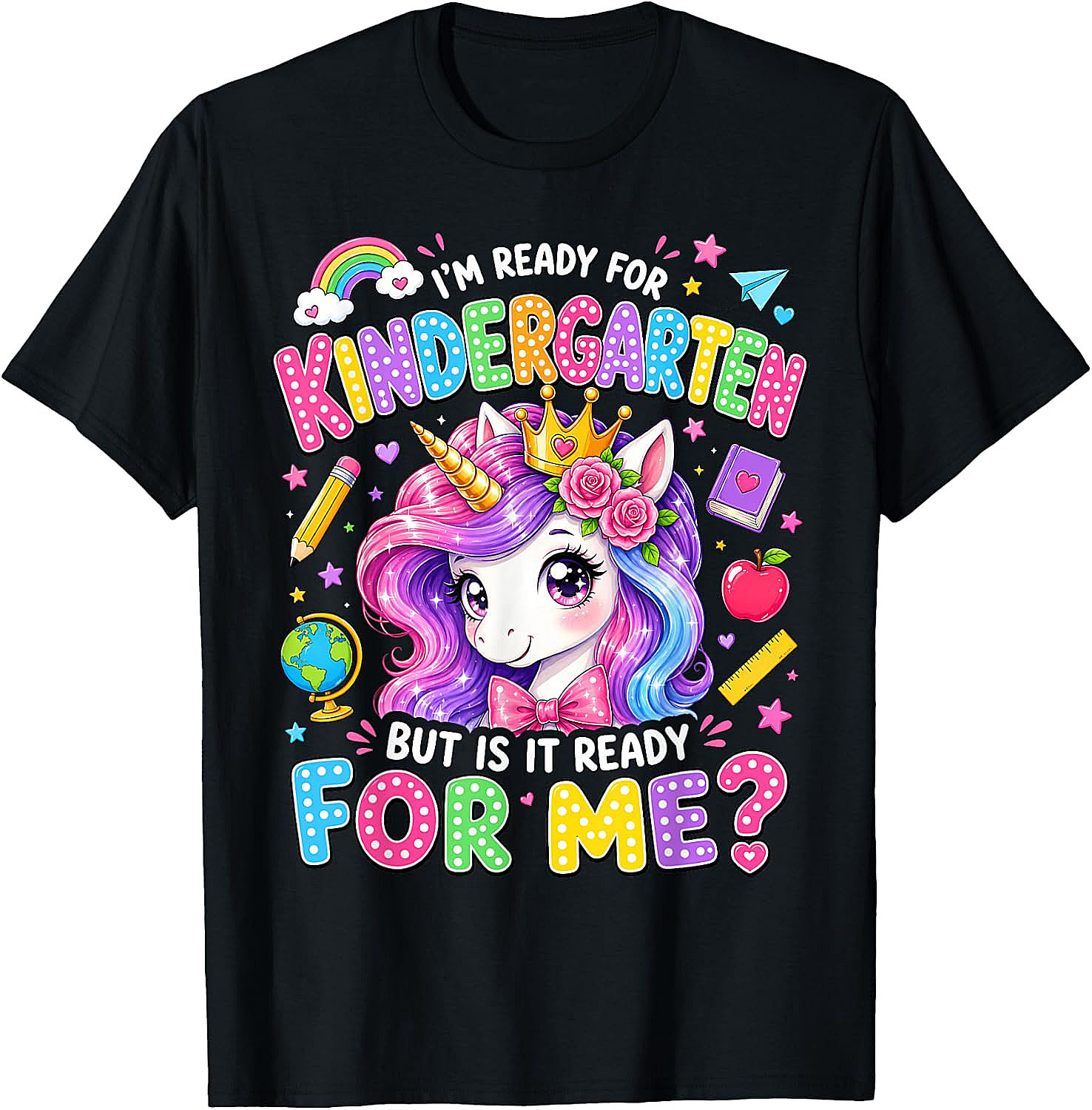 Ready for Kindergarten Unicorn Girl Kid T-Shirt Back to School