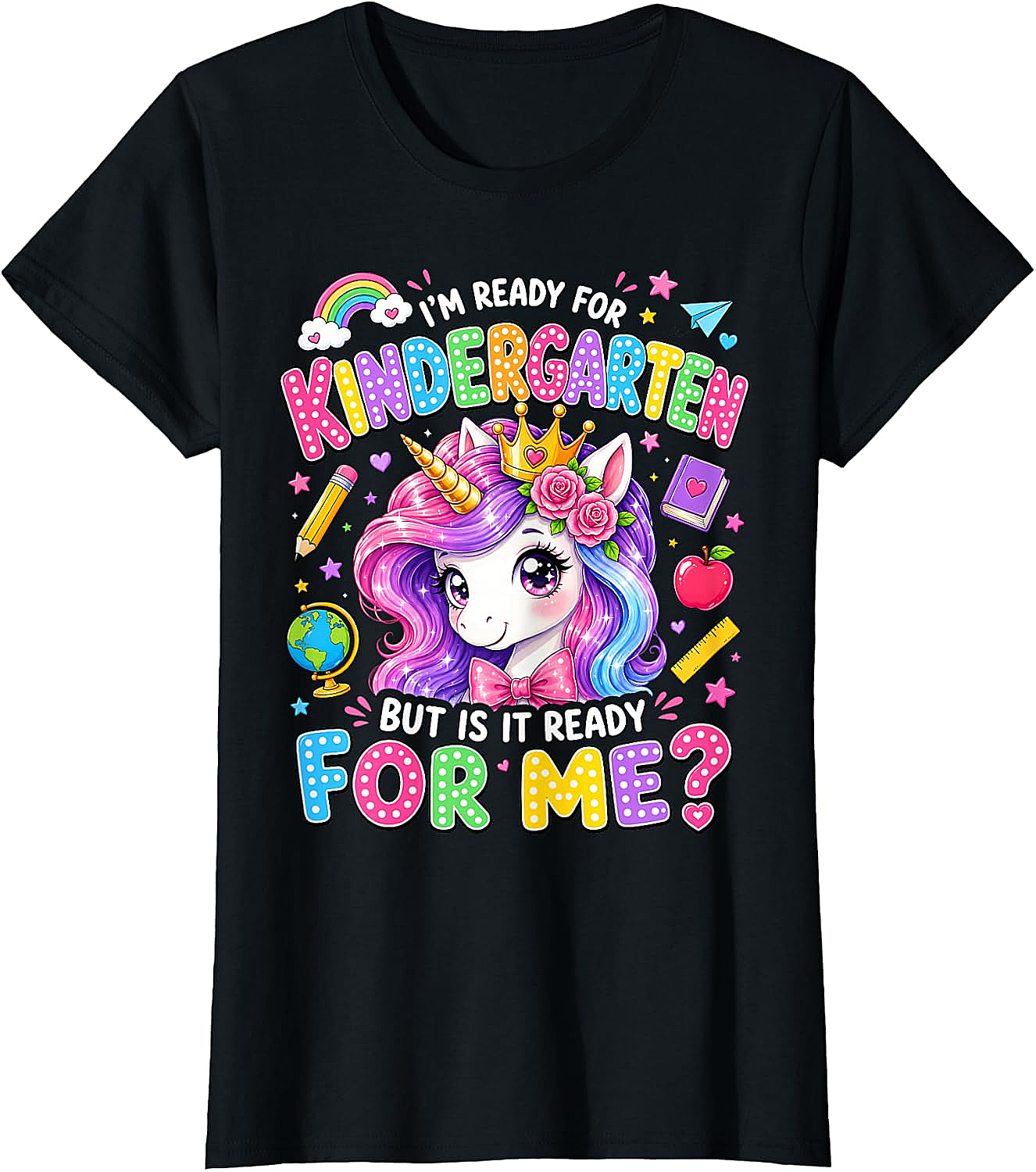 Ready for Kindergarten Unicorn Girl Kid T-Shirt Back to School