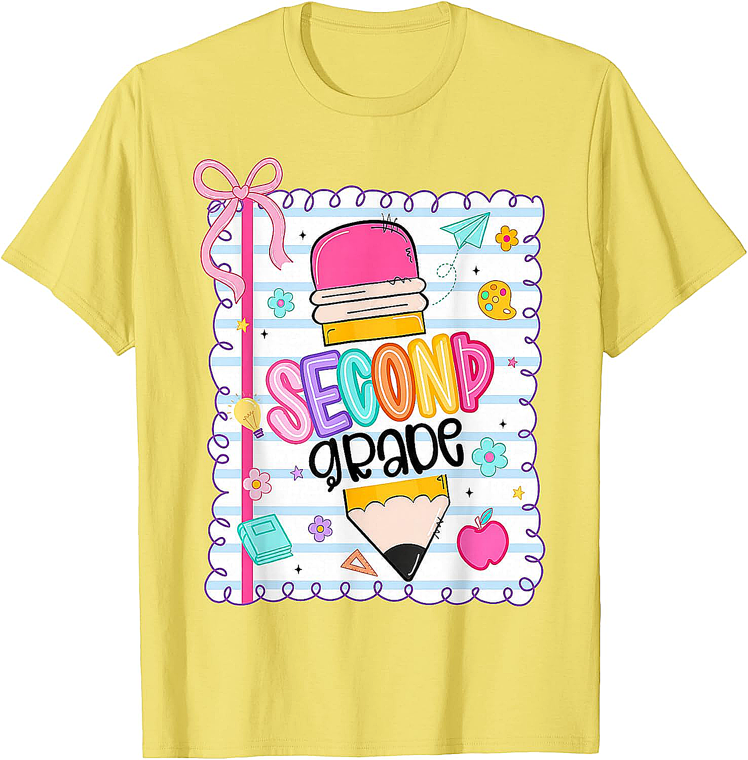 Second Grade Coquette Pencil Girl T-Shirt - First Day