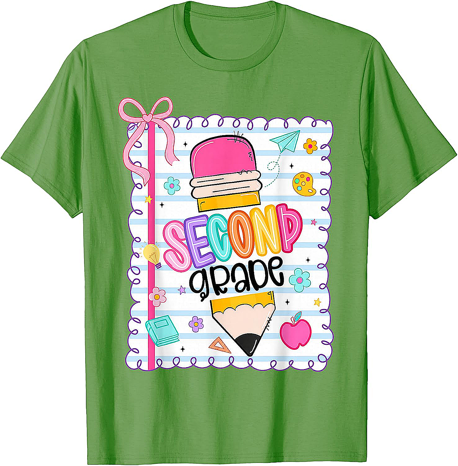 Second Grade Coquette Pencil Girl T-Shirt - First Day