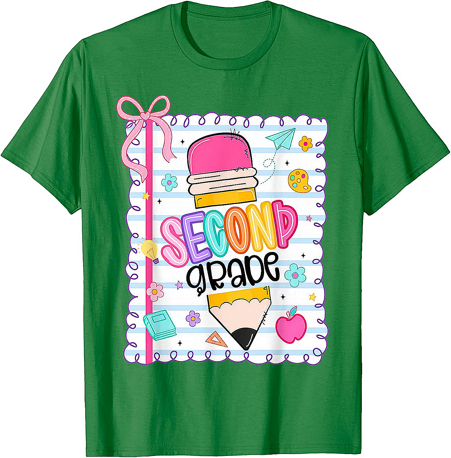 Second Grade Coquette Pencil Girl T-Shirt - First Day