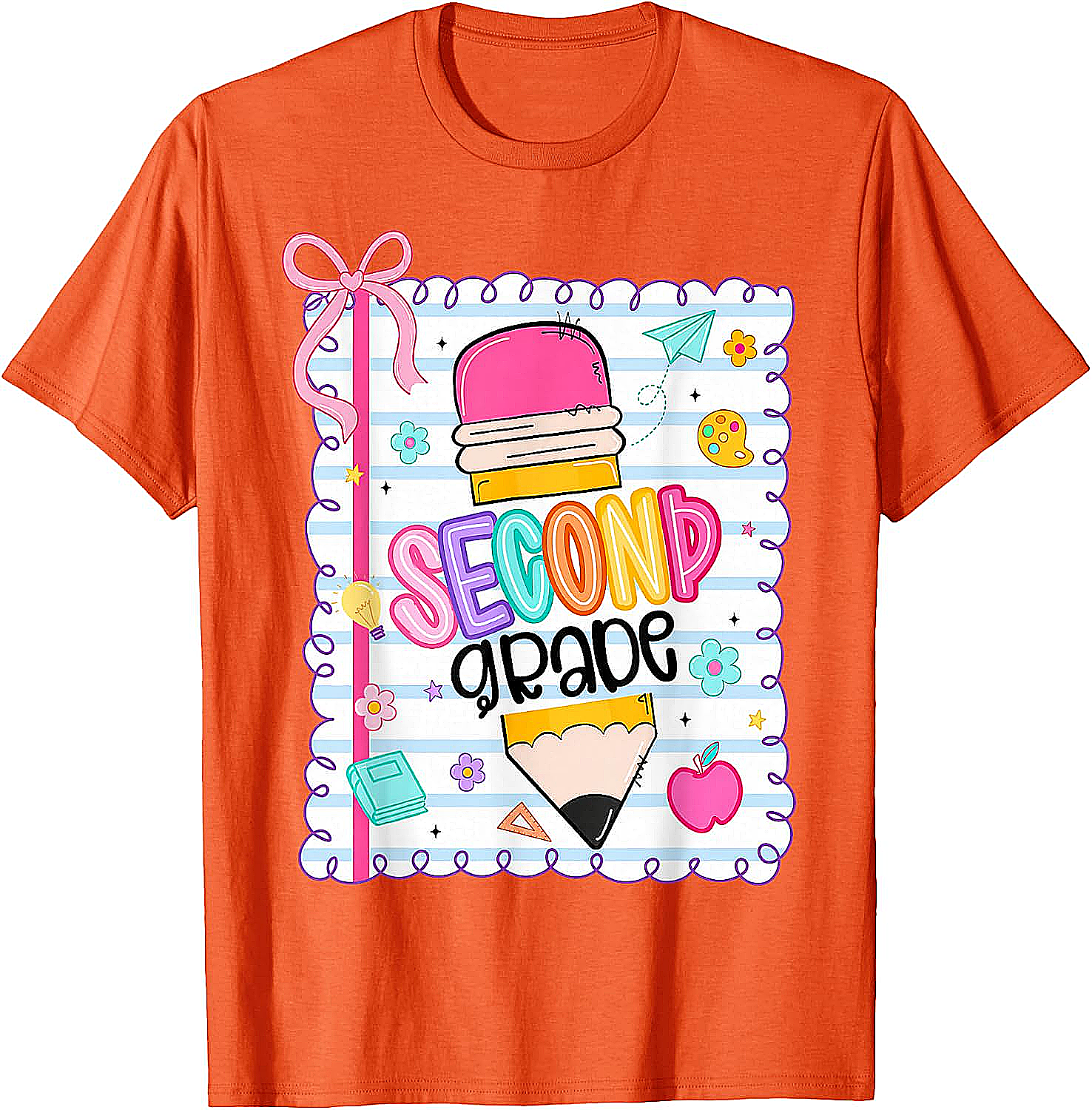 Second Grade Coquette Pencil Girl T-Shirt - First Day