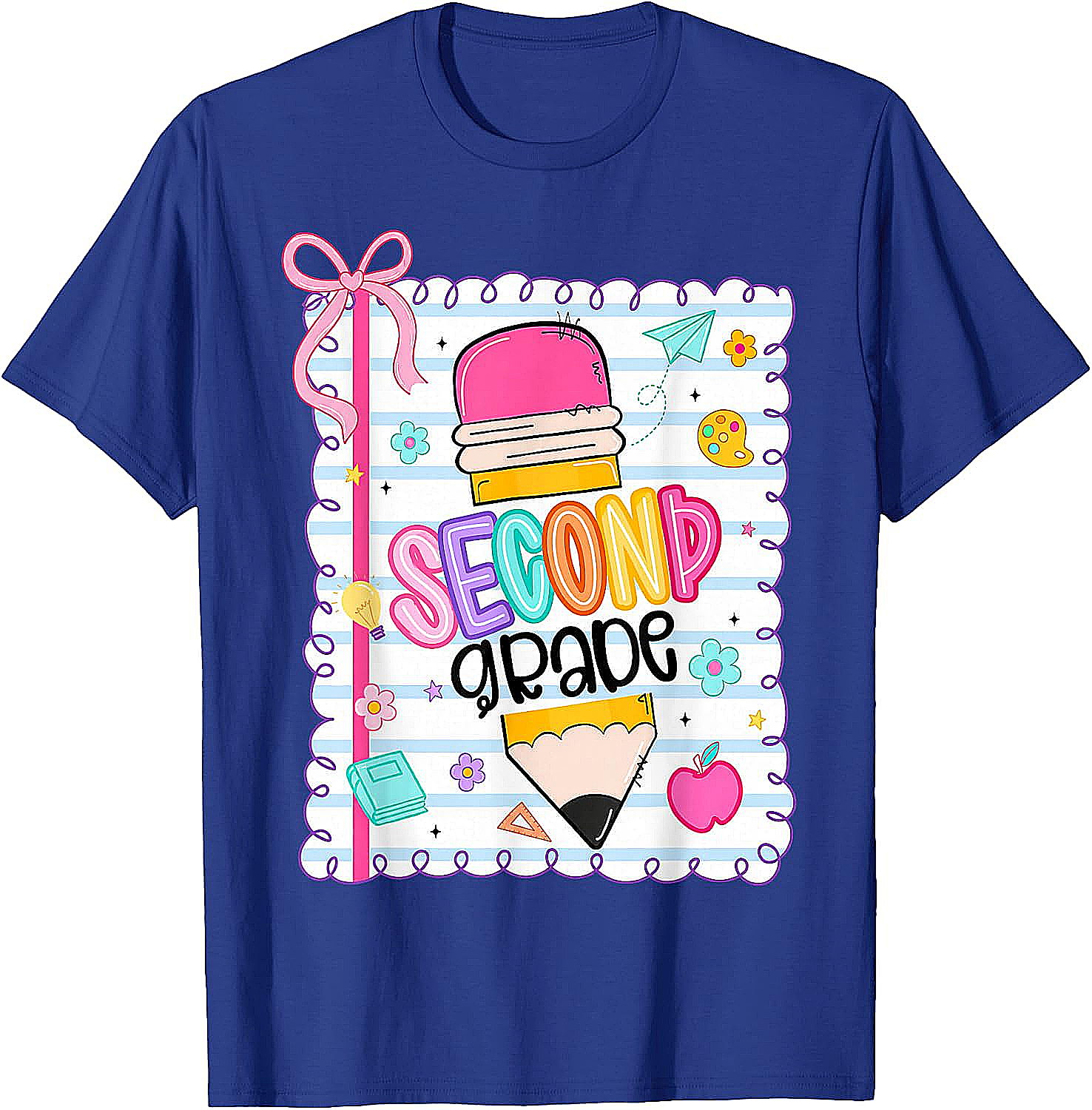 Second Grade Coquette Pencil Girl T-Shirt - First Day