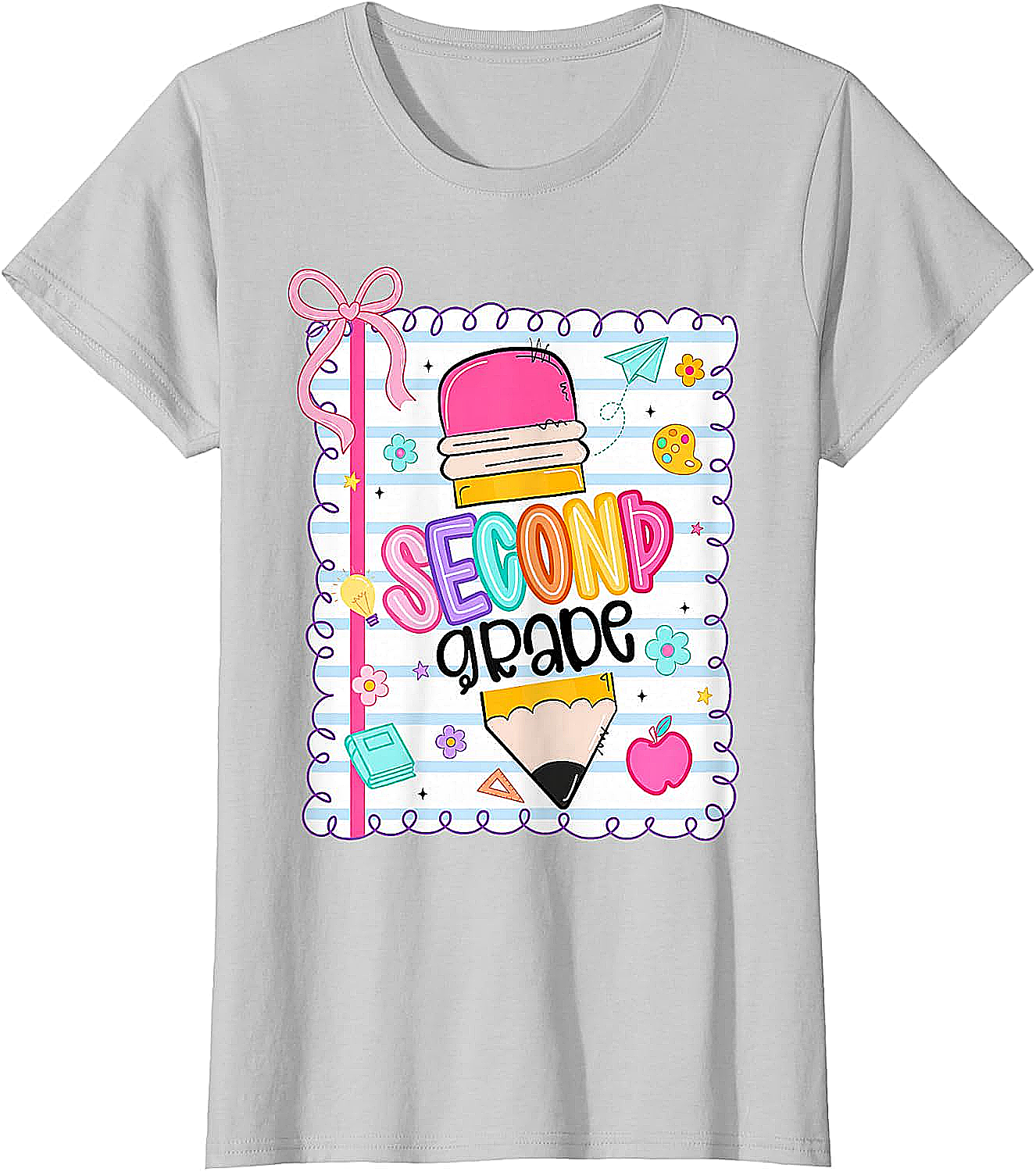 Second Grade Coquette Pencil Girl T-Shirt - First Day