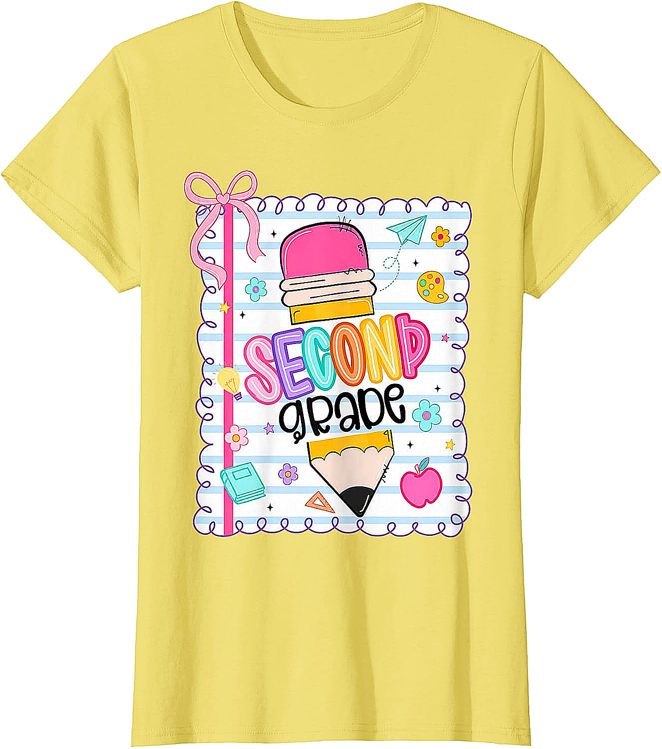 Second Grade Coquette Pencil Girl T-Shirt - First Day