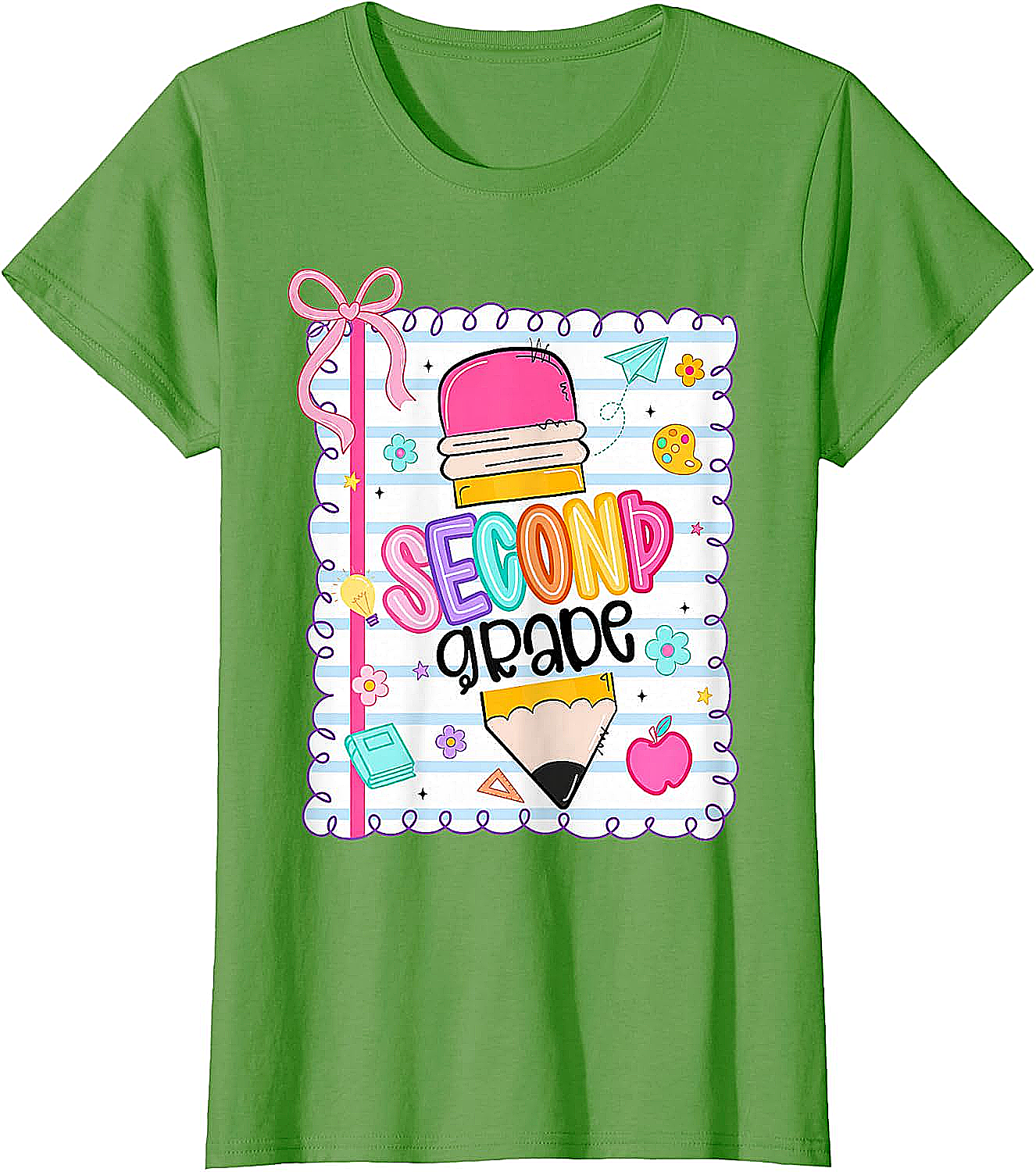 Second Grade Coquette Pencil Girl T-Shirt - First Day