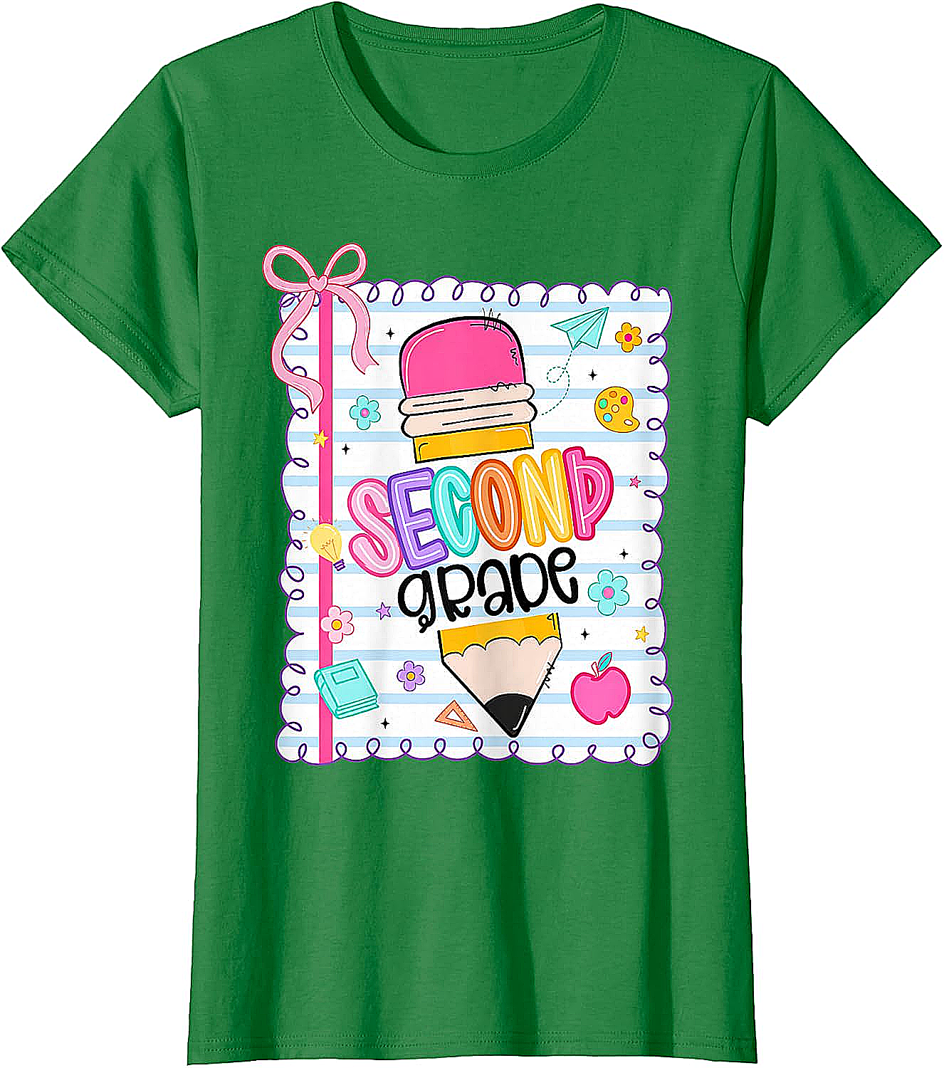 Second Grade Coquette Pencil Girl T-Shirt - First Day