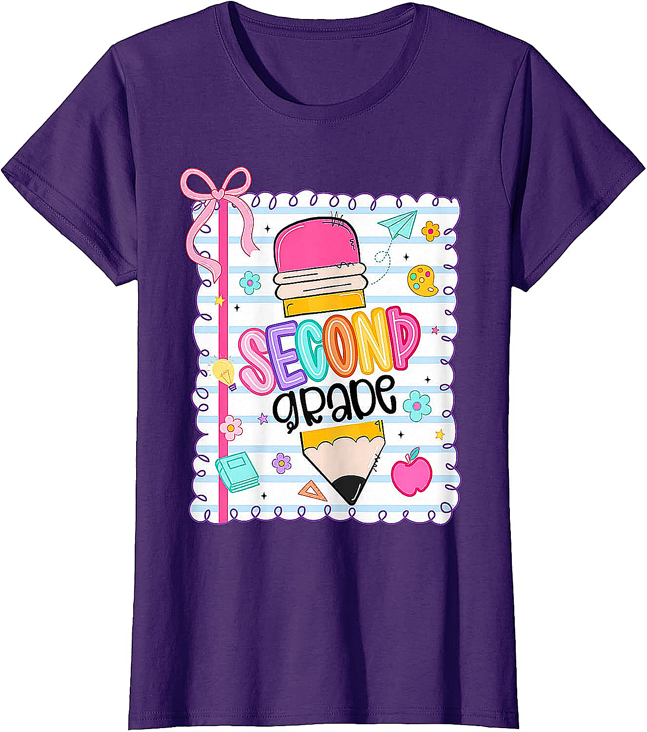 Second Grade Coquette Pencil Girl T-Shirt - First Day