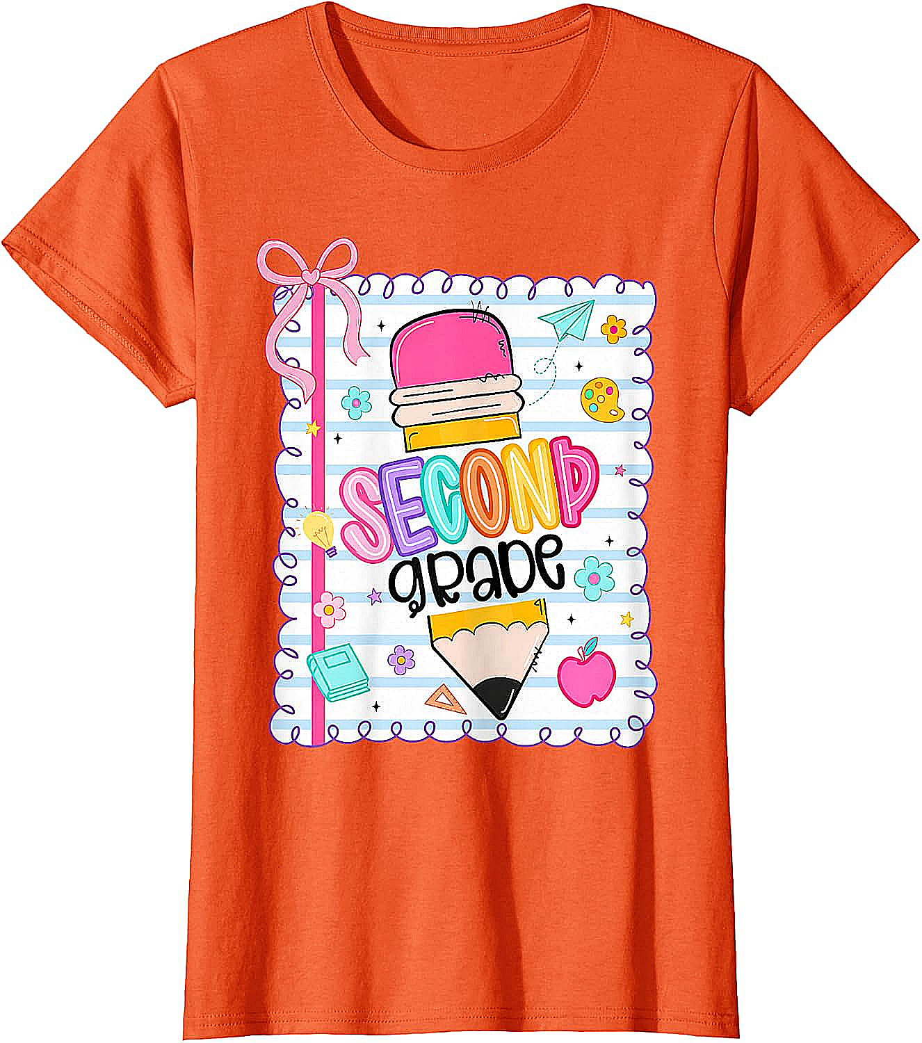 Second Grade Coquette Pencil Girl T-Shirt - First Day