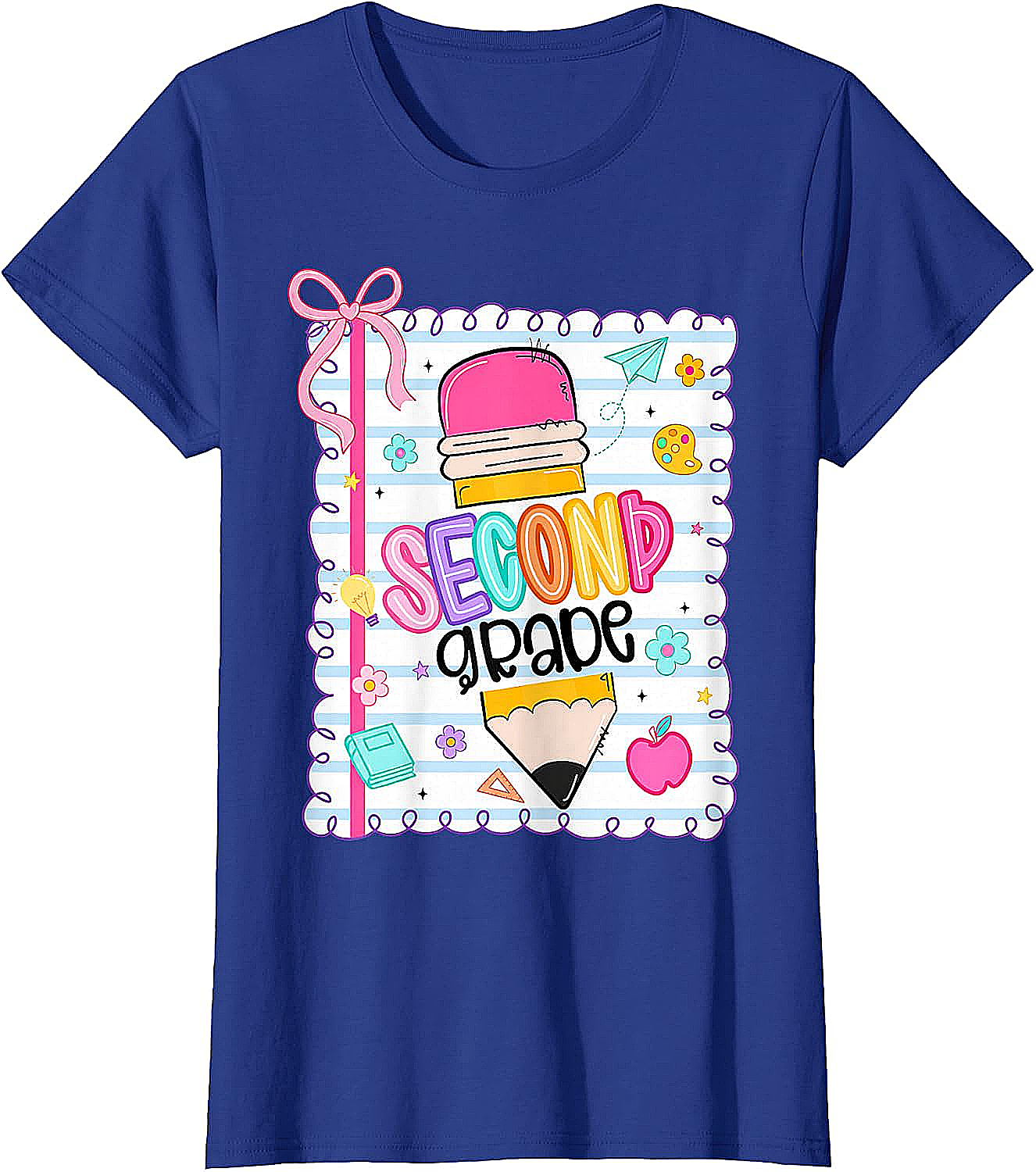 Second Grade Coquette Pencil Girl T-Shirt - First Day