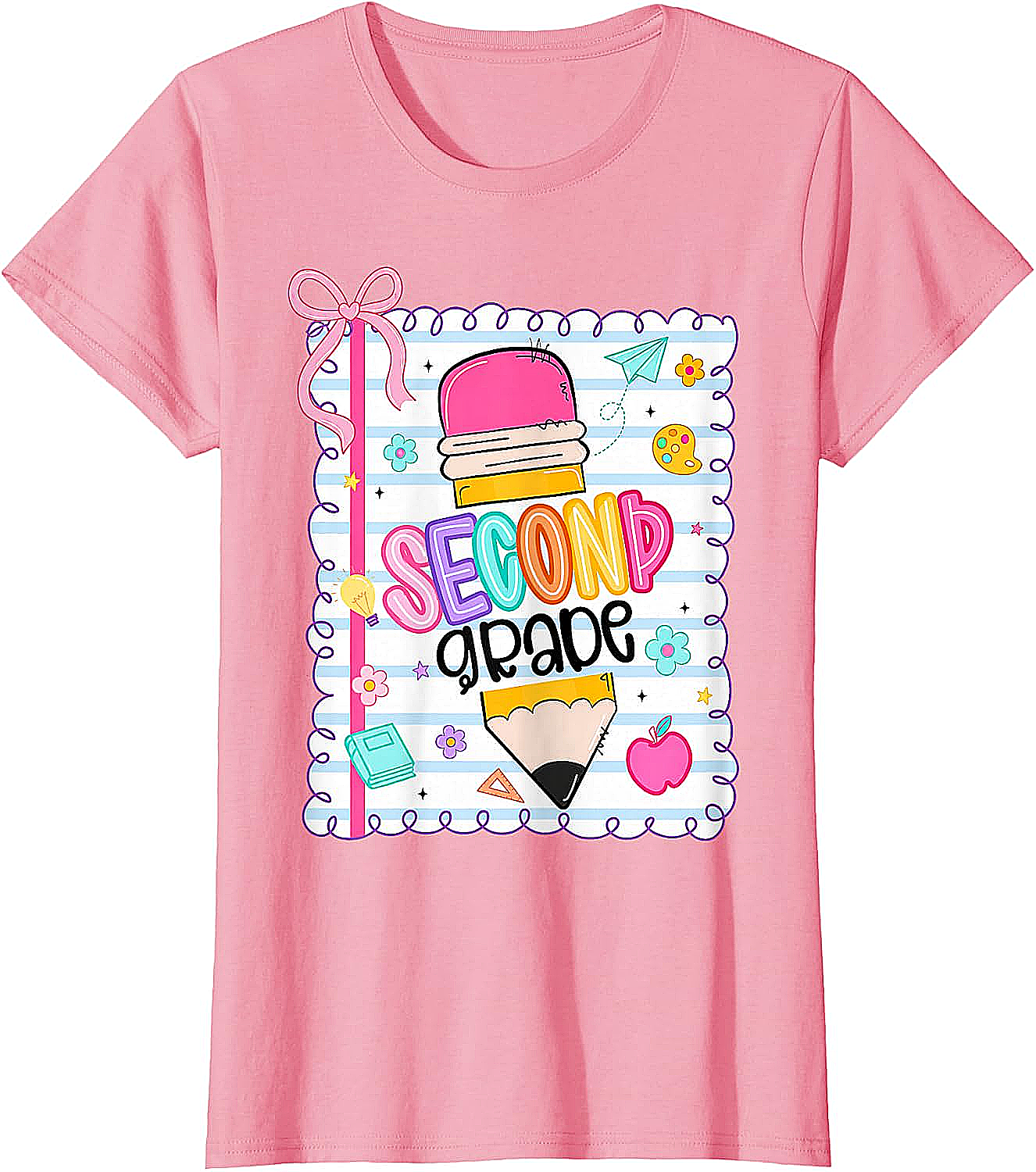 Second Grade Coquette Pencil Girl T-Shirt - First Day