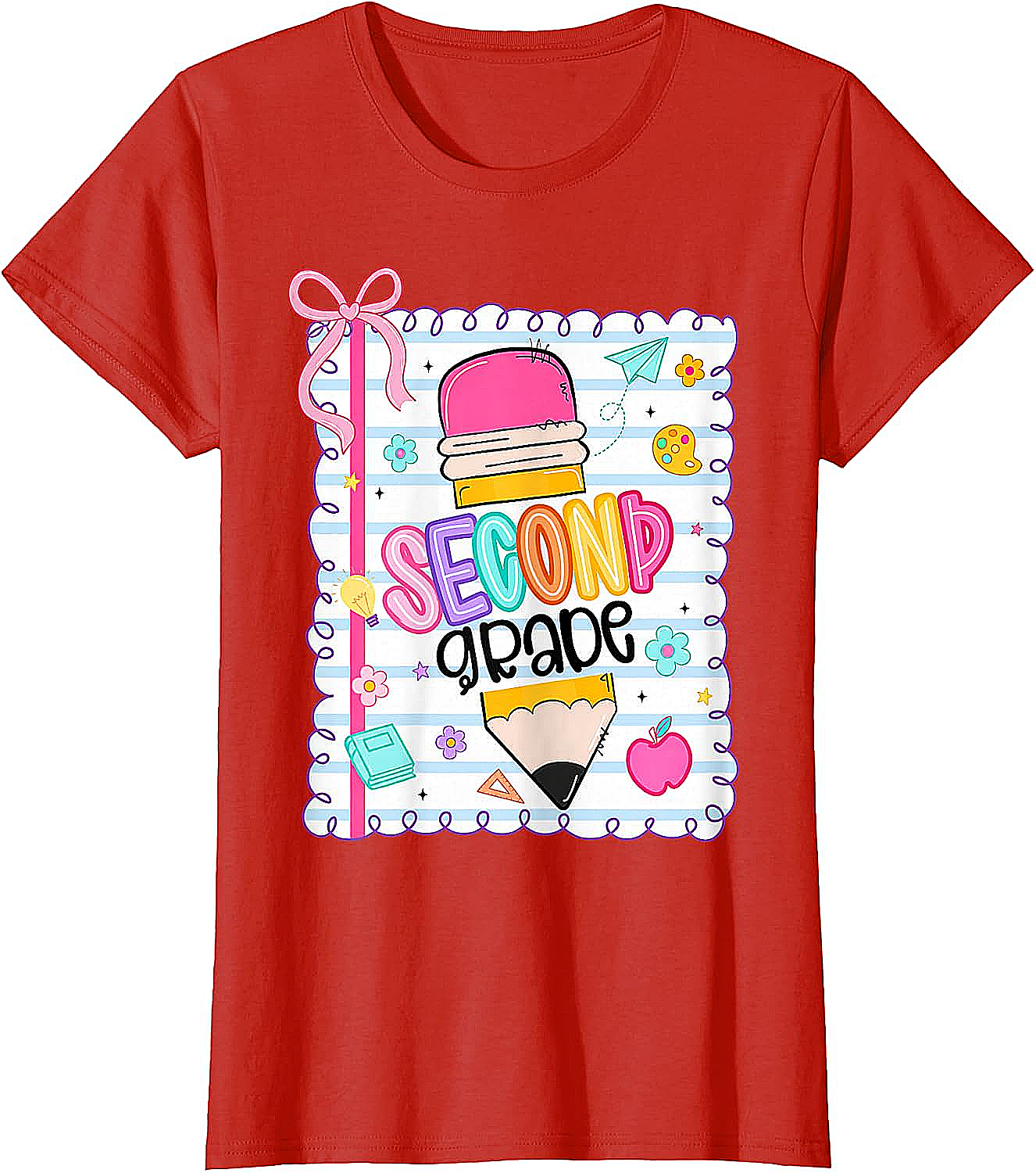 Second Grade Coquette Pencil Girl T-Shirt - First Day