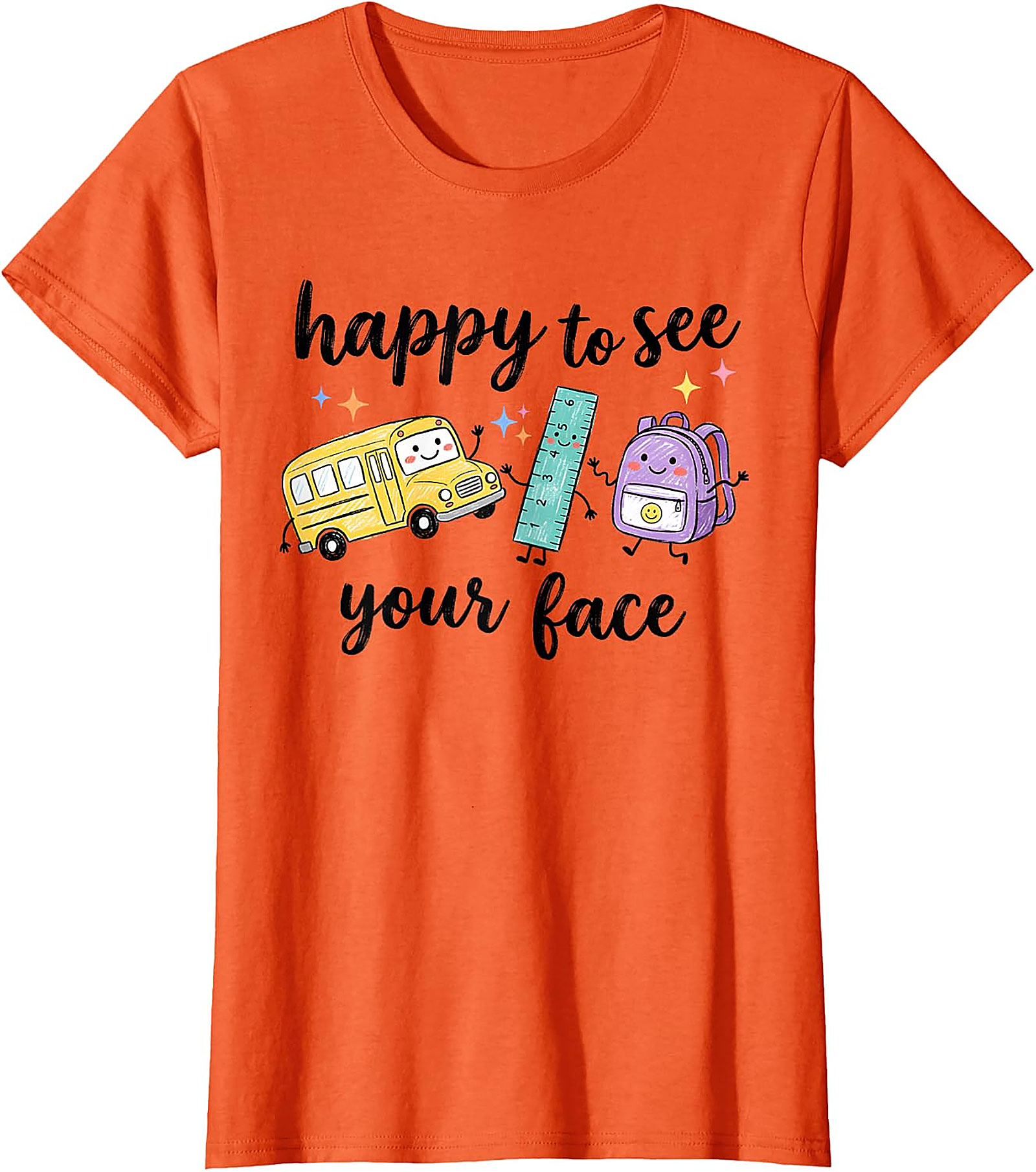 Happy to See Your Face Teacher T-Shirt | Back to School Tee