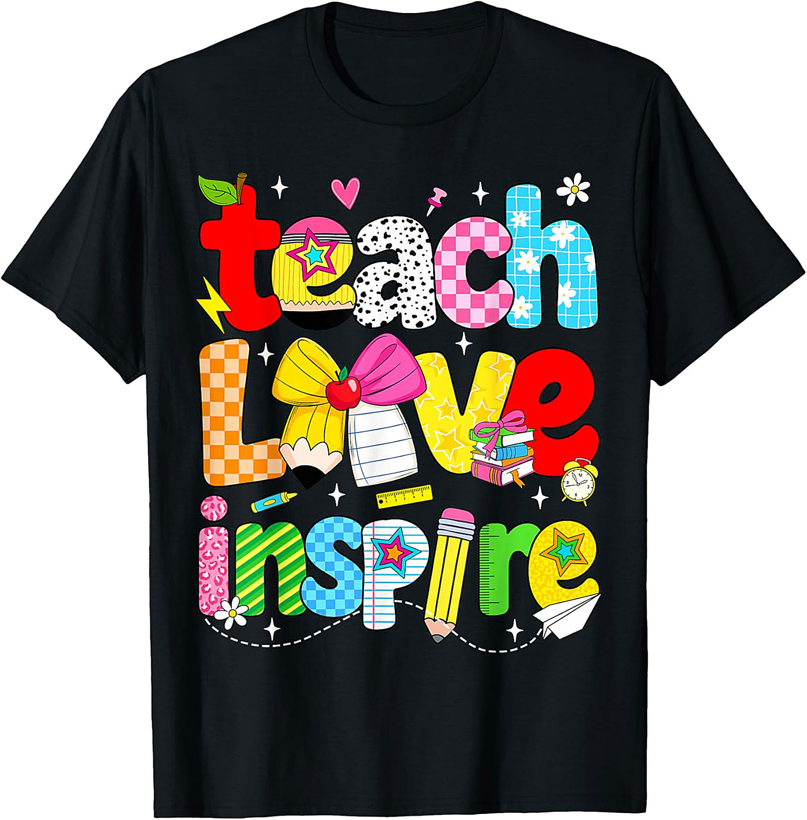 Teach Love Inspire Teacher T-Shirt | Back to School Tee