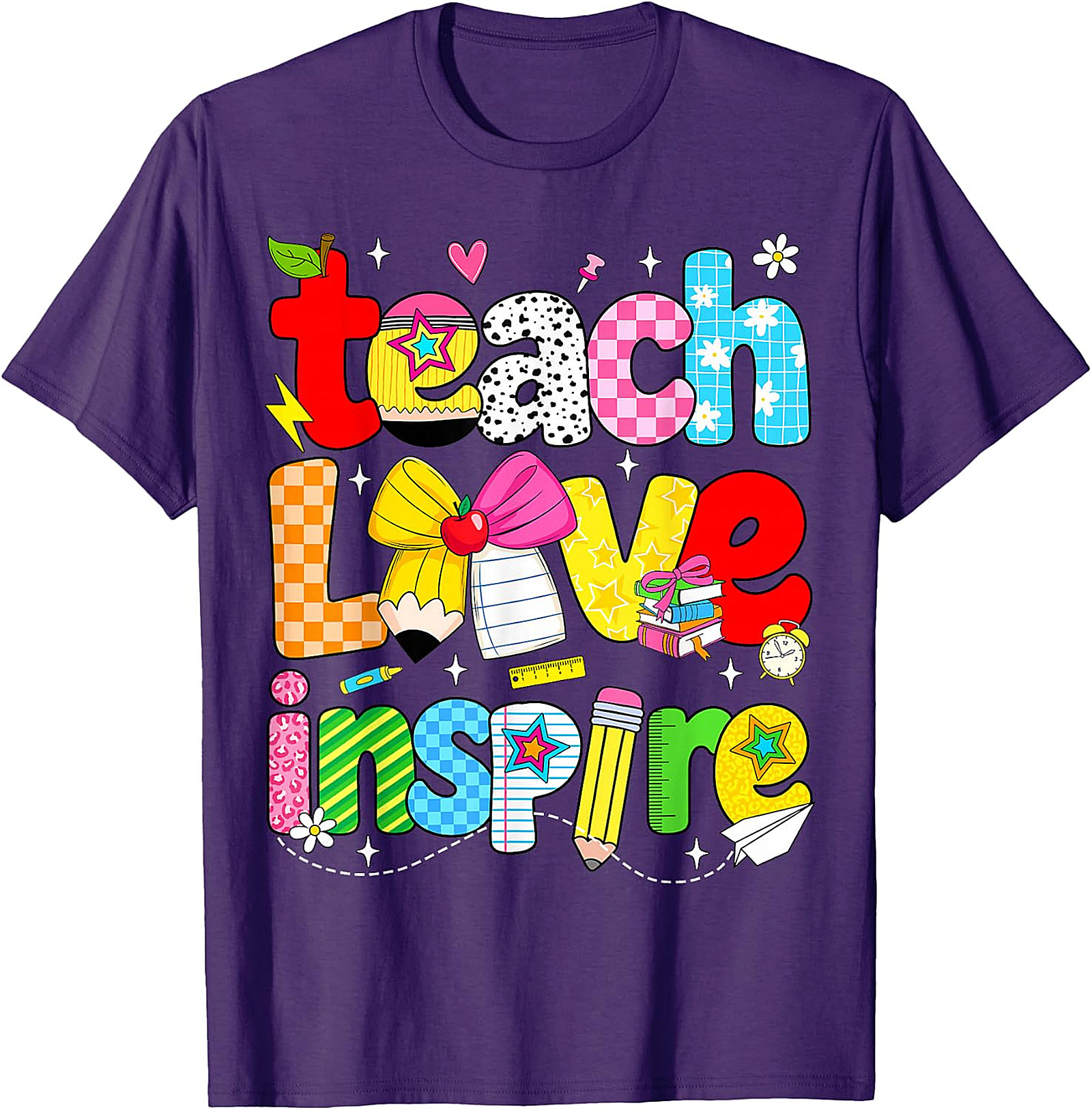 Teach Love Inspire Teacher T-Shirt | Back to School Tee