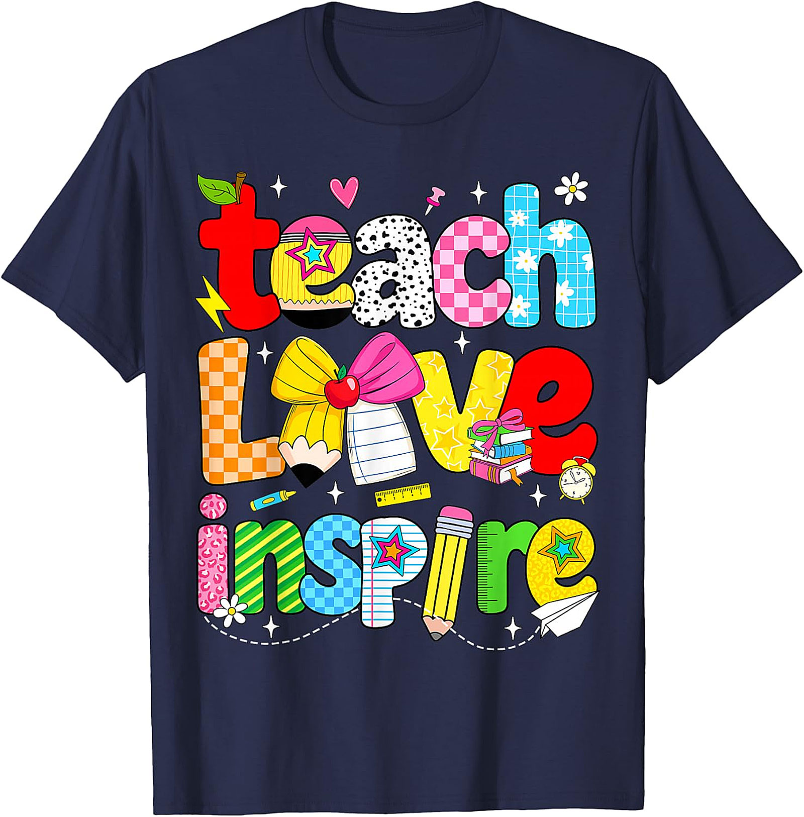 Teach Love Inspire Teacher T-Shirt | Back to School Tee