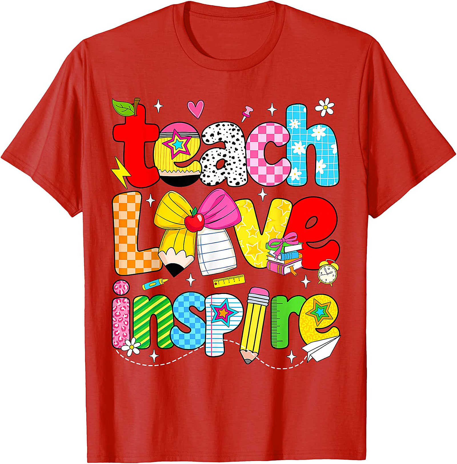 Teach Love Inspire Teacher T-Shirt | Back to School Tee