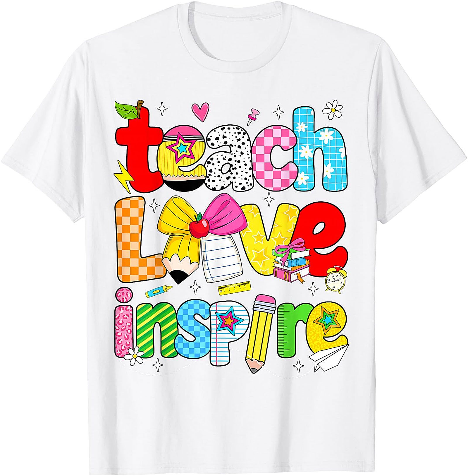 Teach Love Inspire Teacher T-Shirt | Back to School Tee