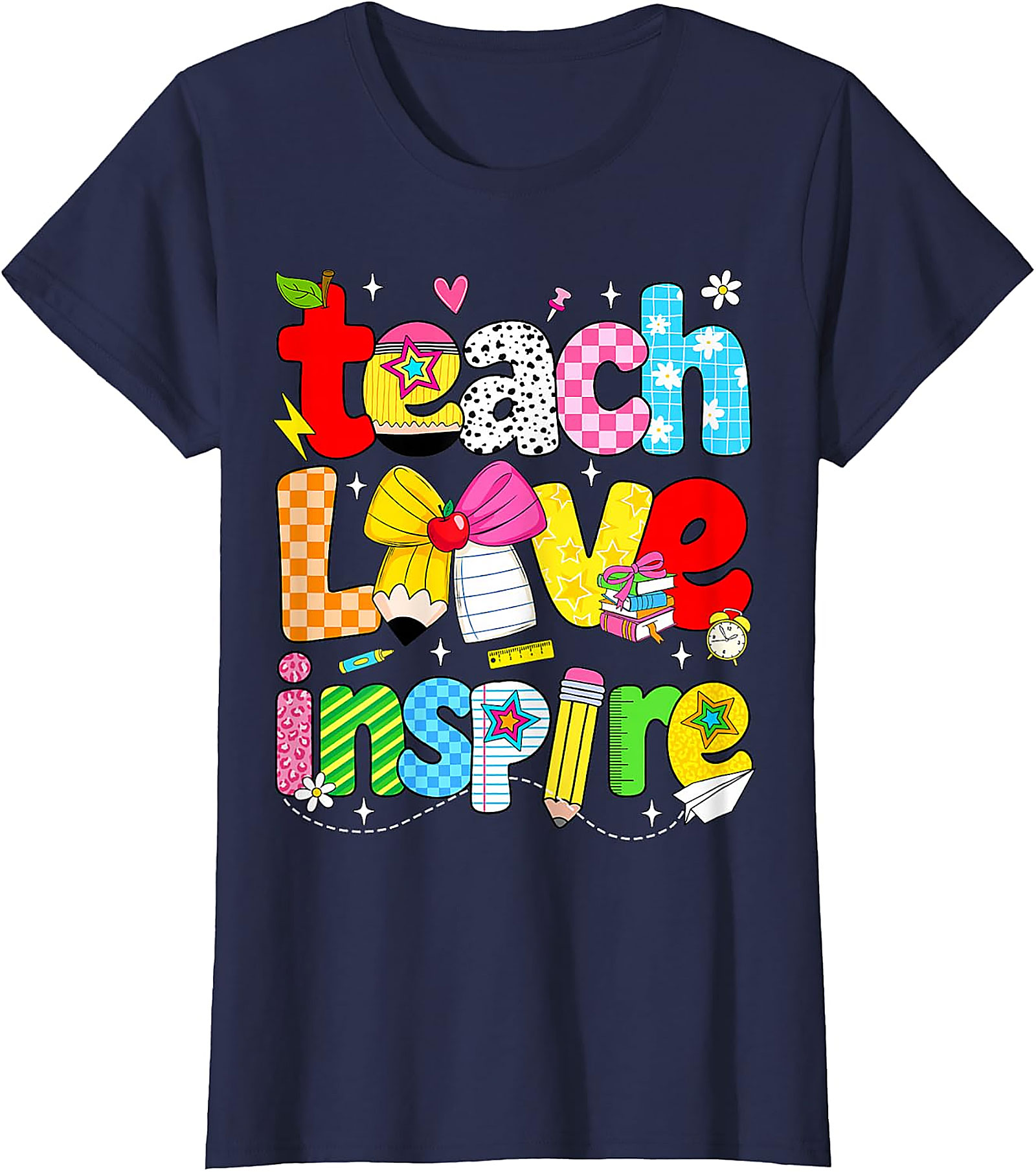 Teach Love Inspire Teacher T-Shirt | Back to School Tee