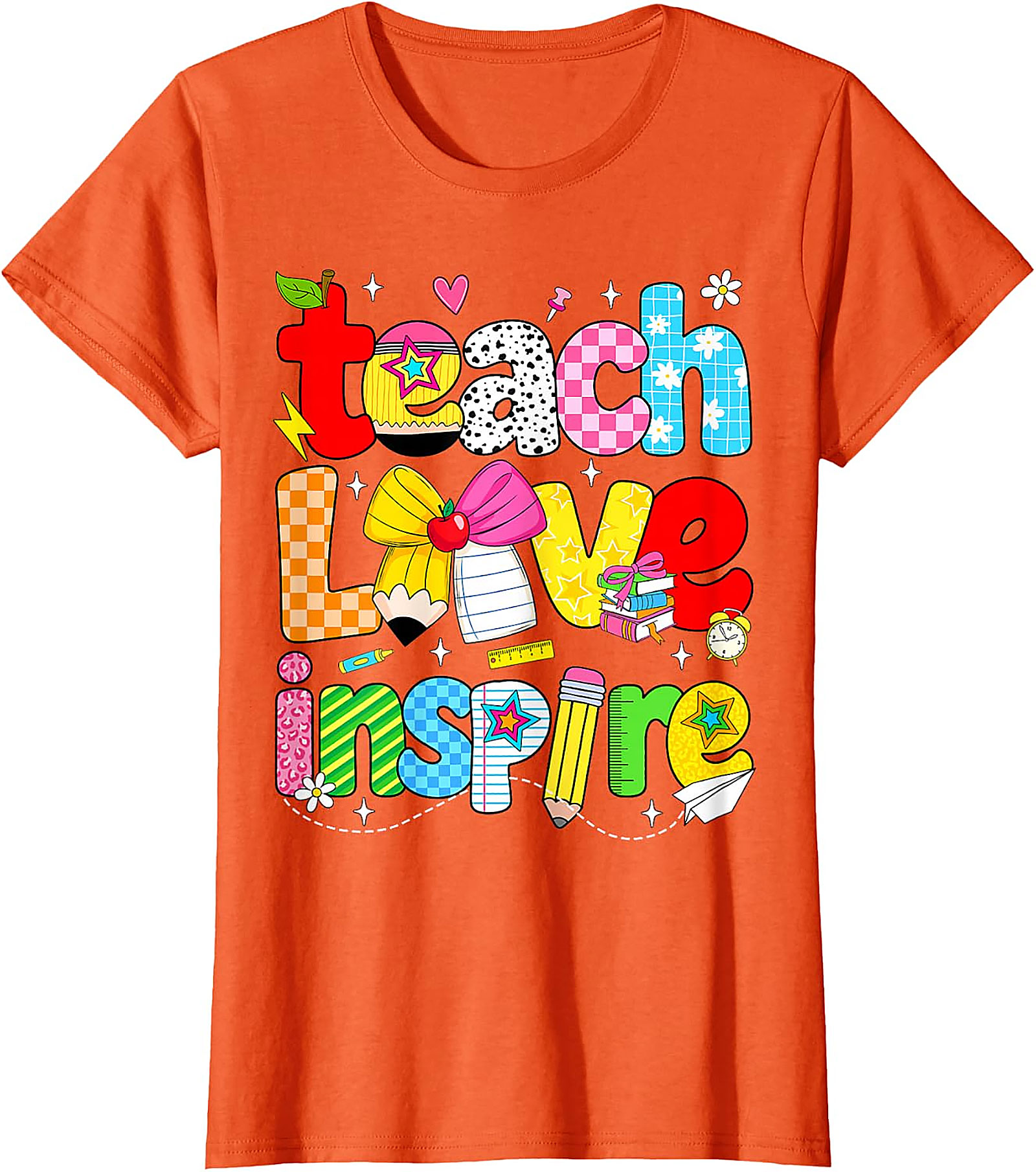 Teach Love Inspire Teacher T-Shirt | Back to School Tee