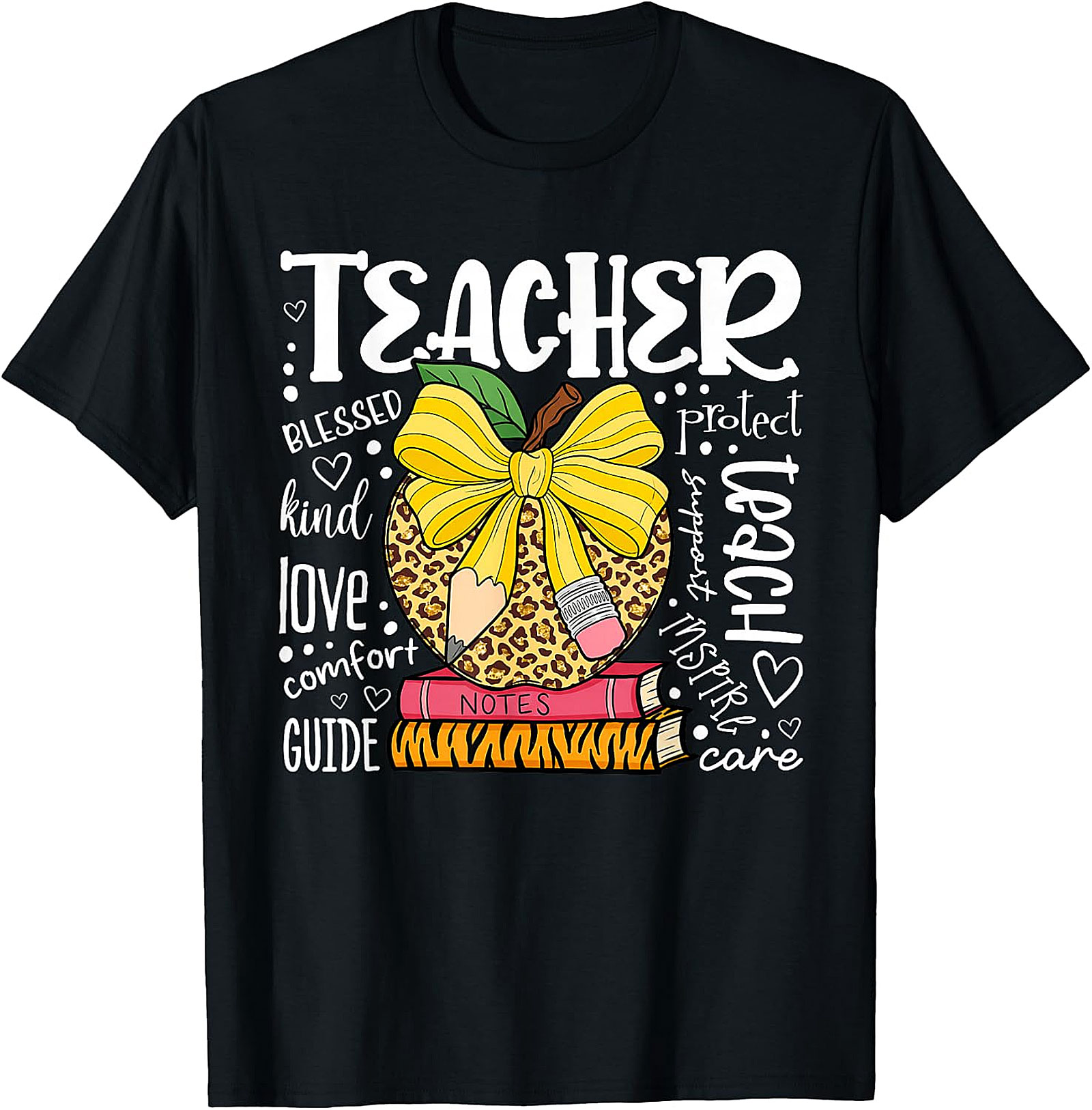 Leopard Apple Teacher T-Shirt | Back to School Gift Tee