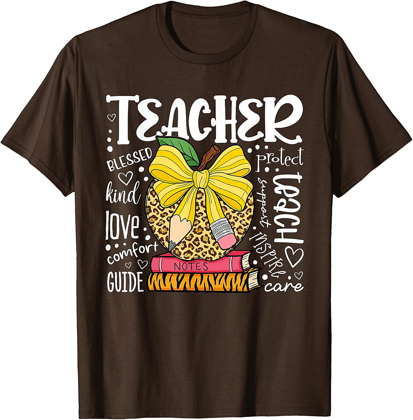 Leopard Apple Teacher T-Shirt | Back to School Gift Tee