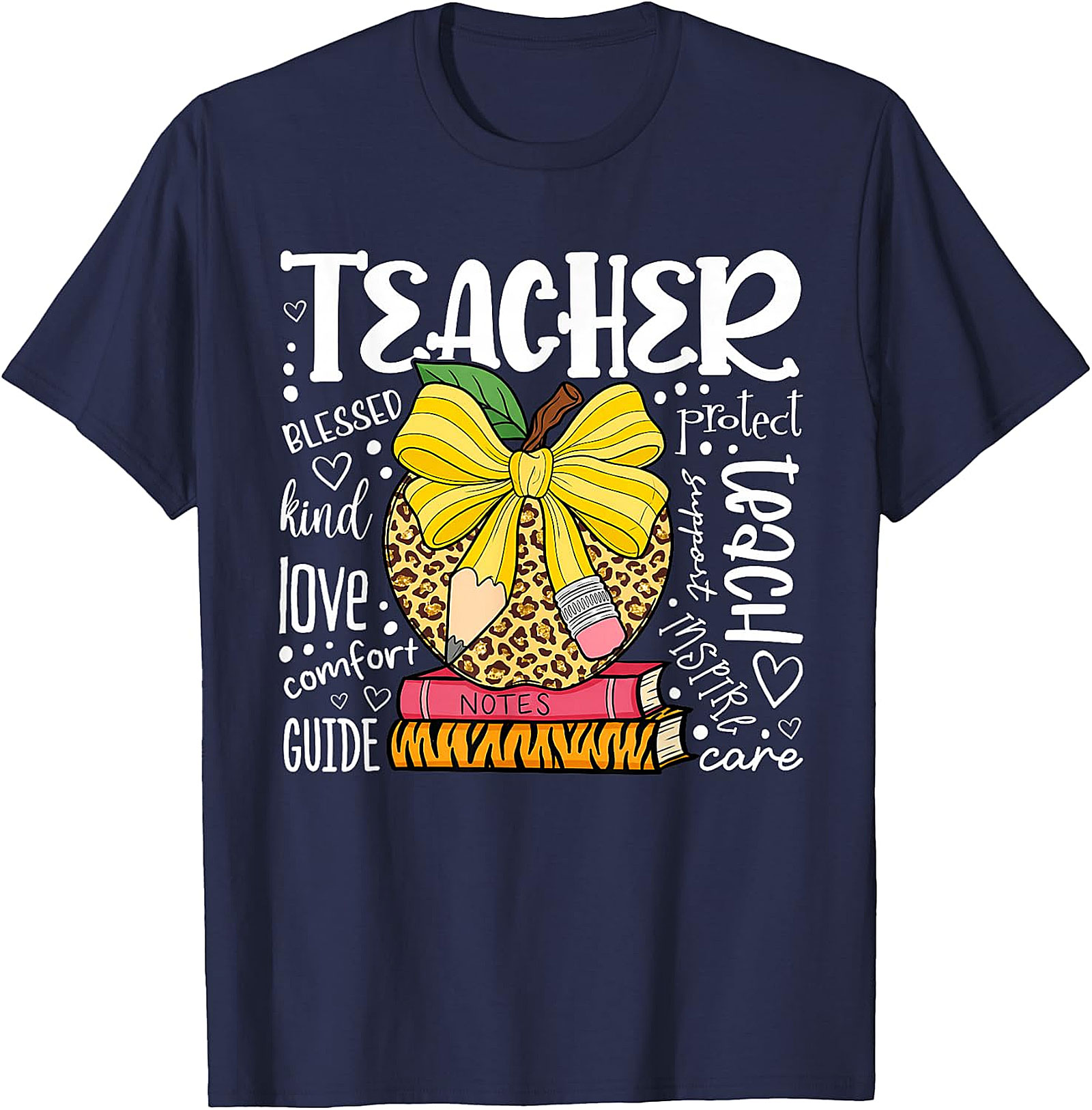 Leopard Apple Teacher T-Shirt | Back to School Gift Tee