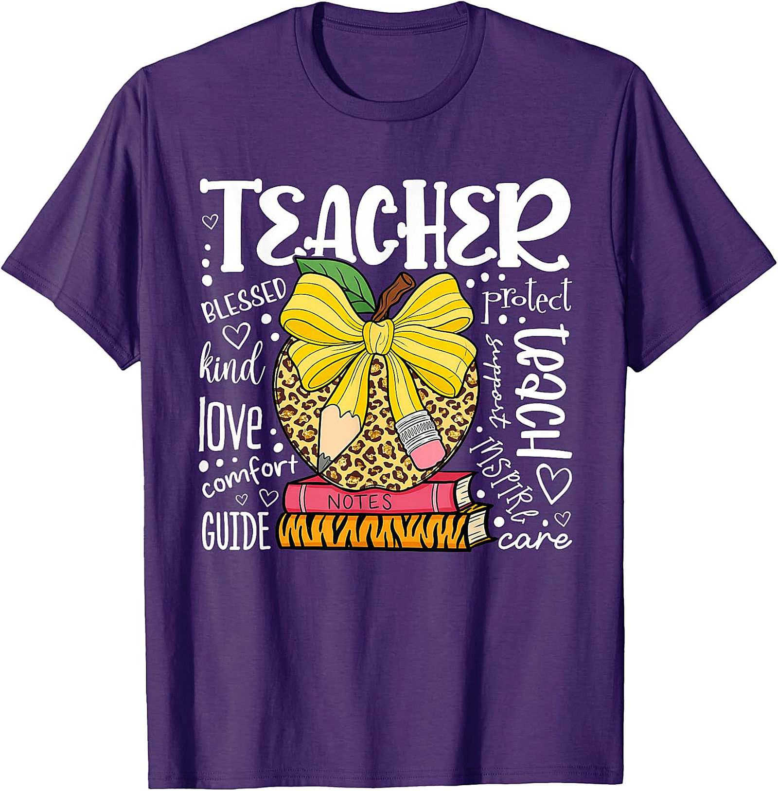 Leopard Apple Teacher T-Shirt | Back to School Gift Tee