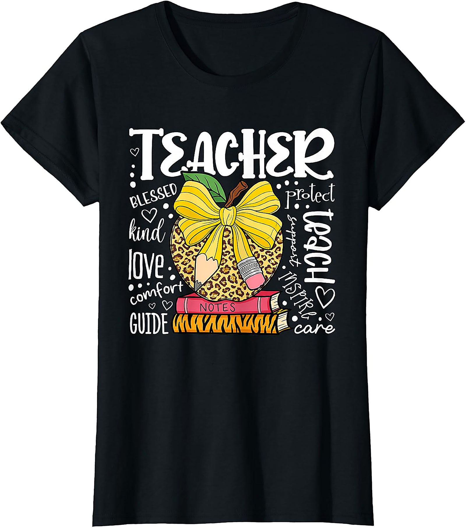 Leopard Apple Teacher T-Shirt | Back to School Gift Tee