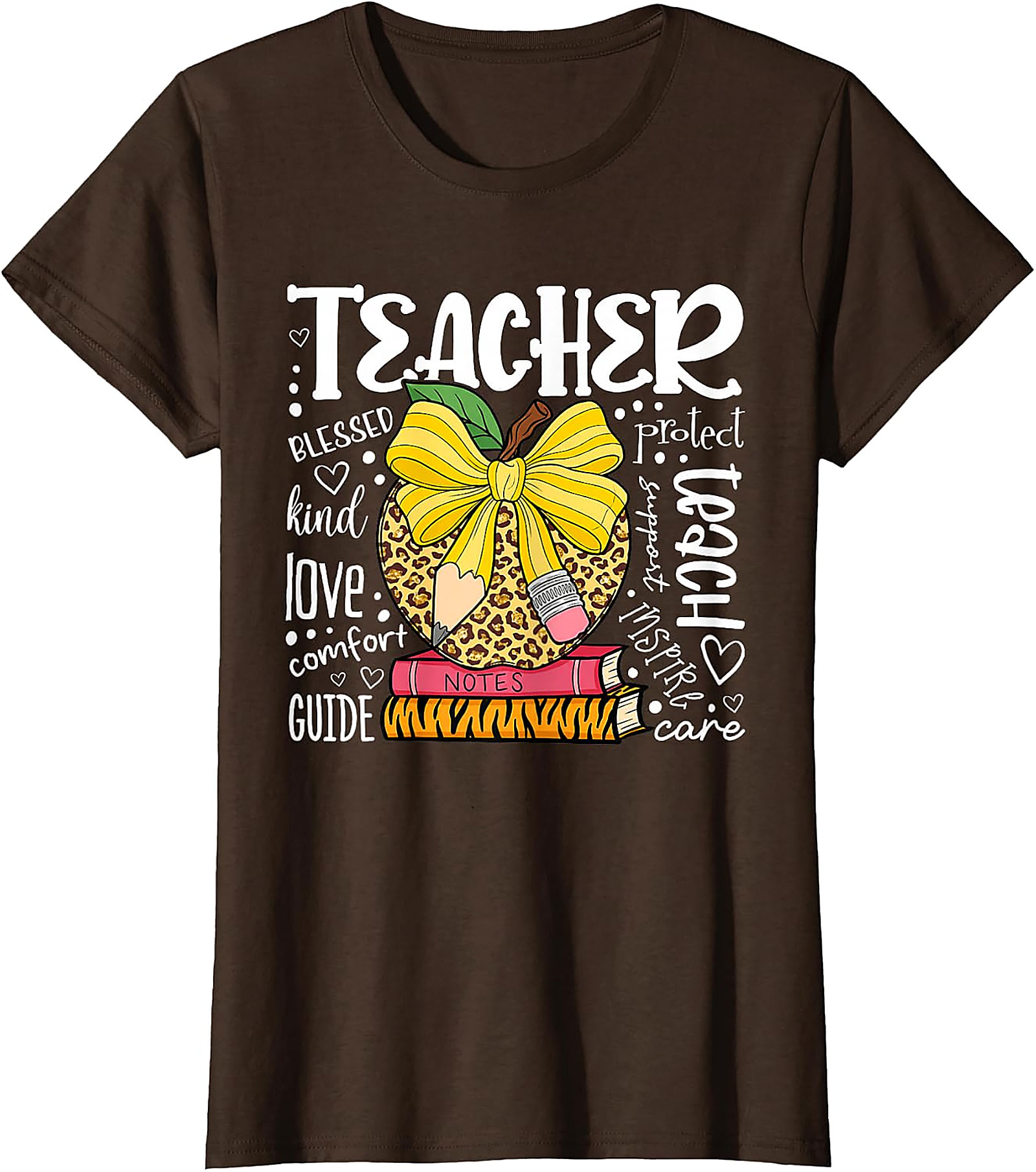 Leopard Apple Teacher T-Shirt | Back to School Gift Tee
