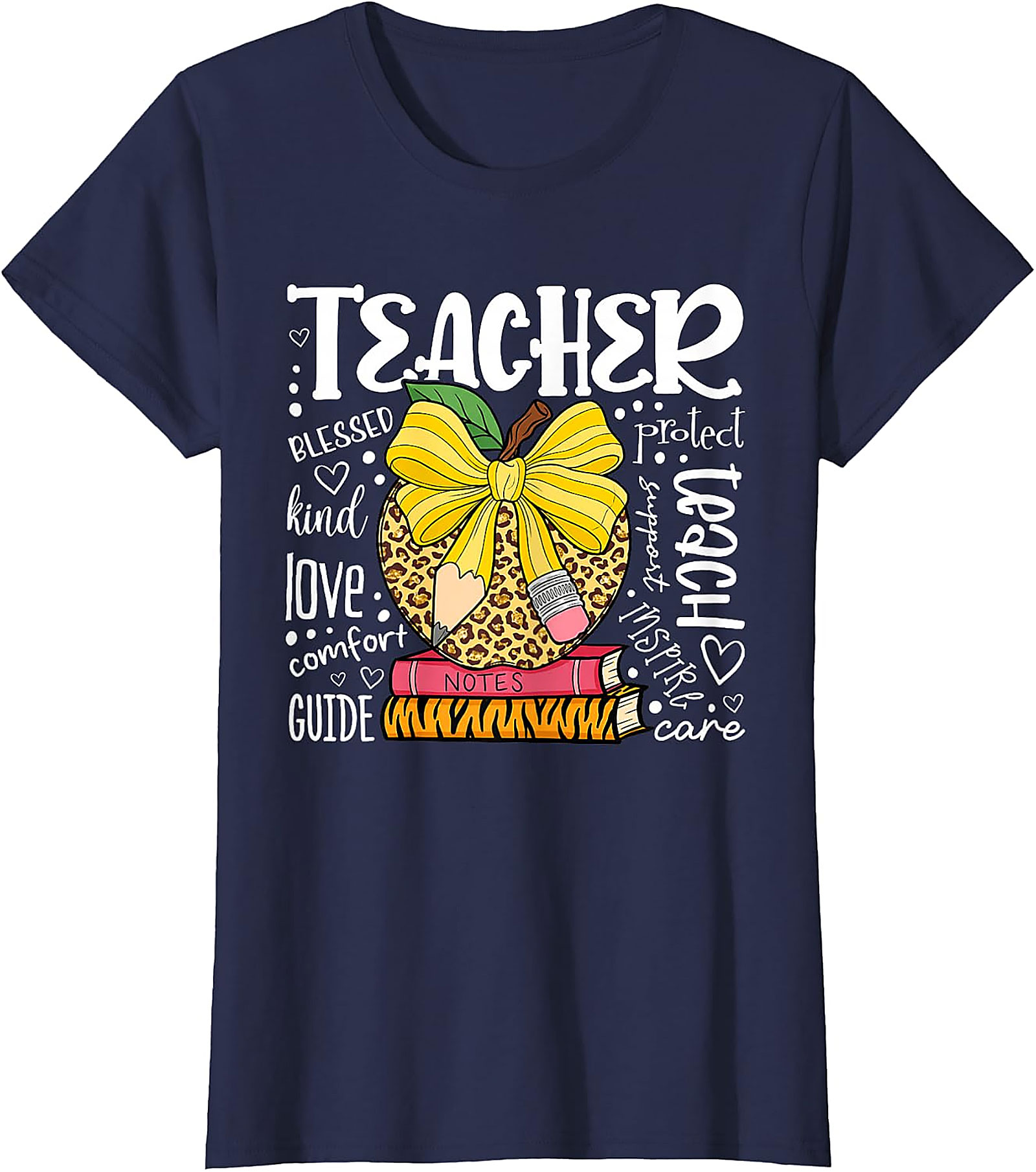 Leopard Apple Teacher T-Shirt | Back to School Gift Tee
