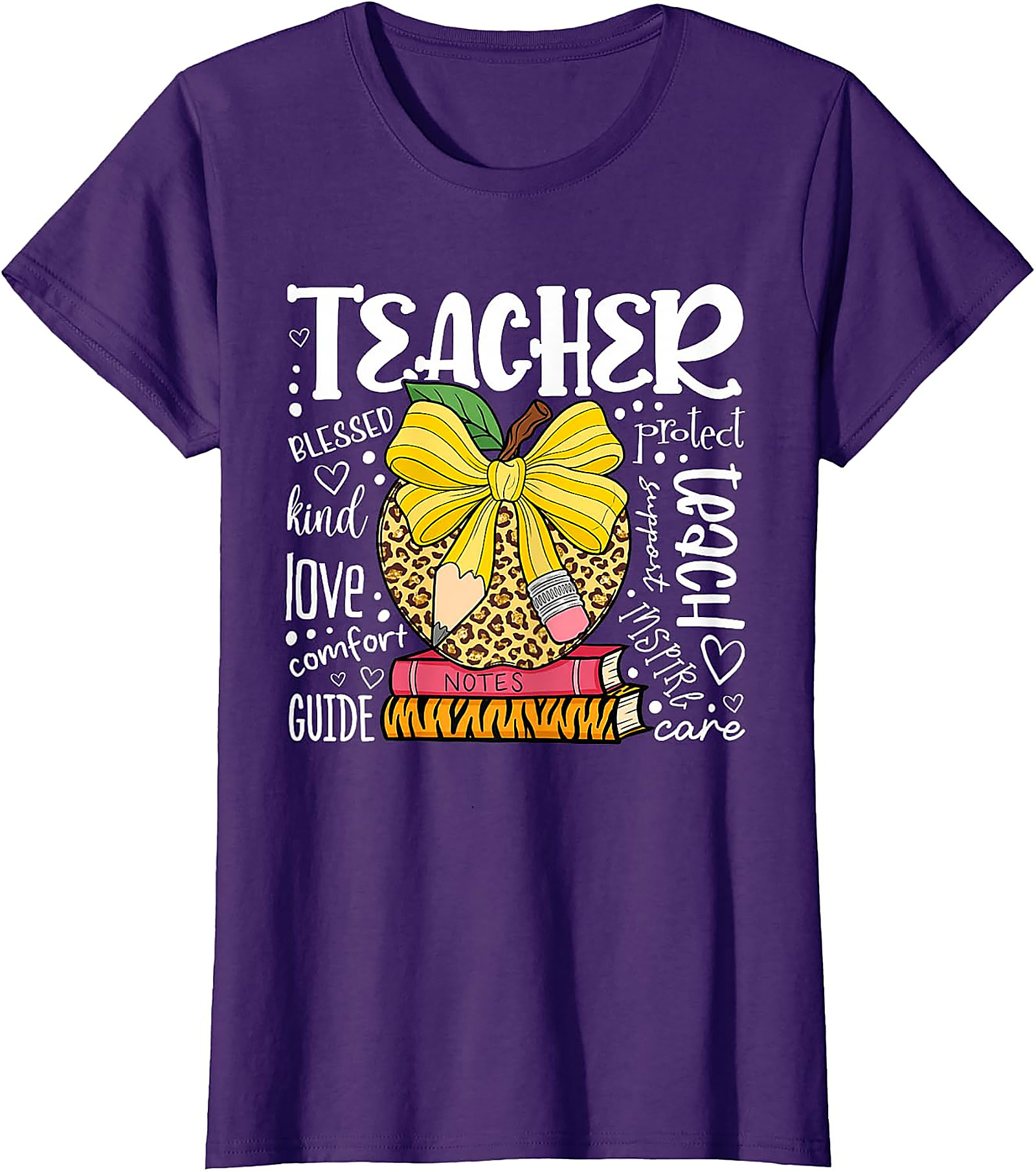 Leopard Apple Teacher T-Shirt | Back to School Gift Tee