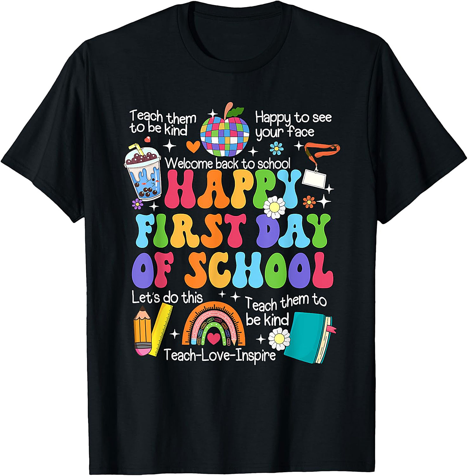 Happy First Day of School Teacher T-Shirt | Retro Tee