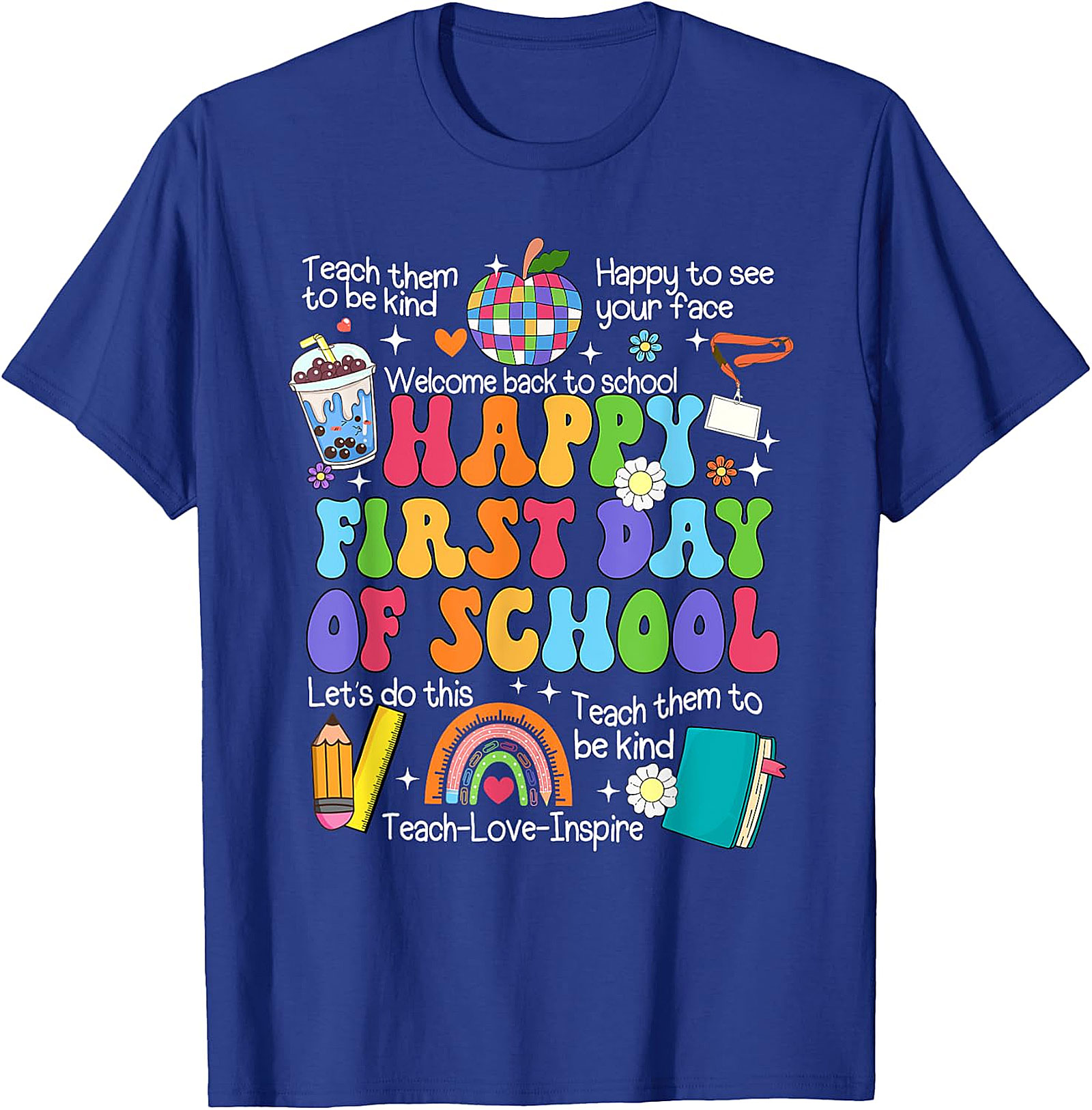 Happy First Day of School Teacher T-Shirt | Retro Tee