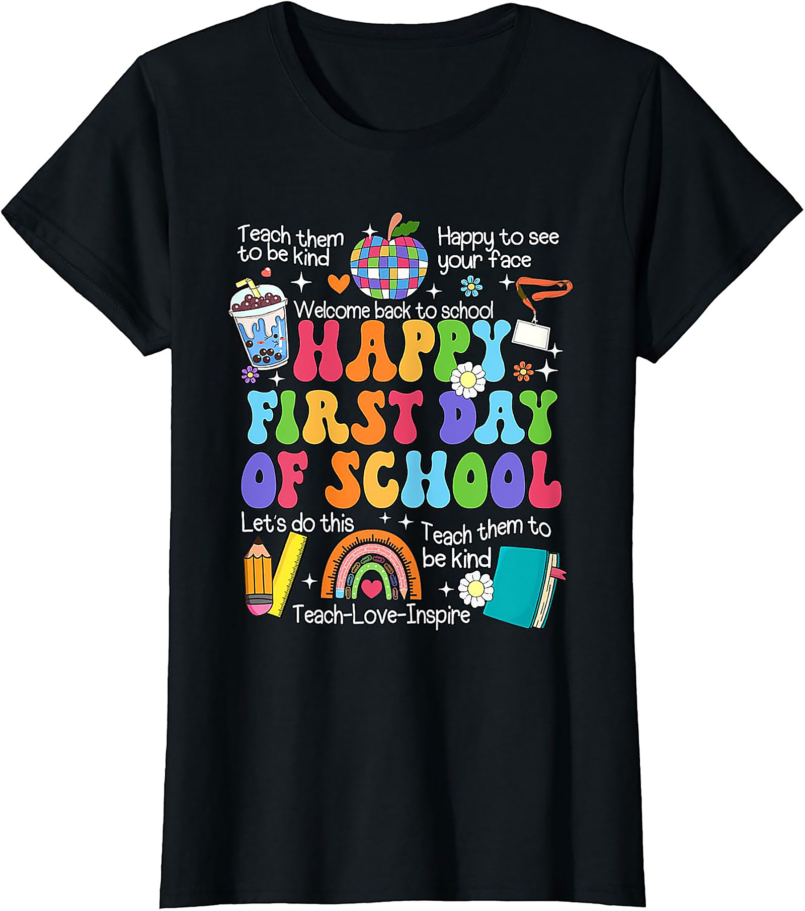 Happy First Day of School Teacher T-Shirt | Retro Tee