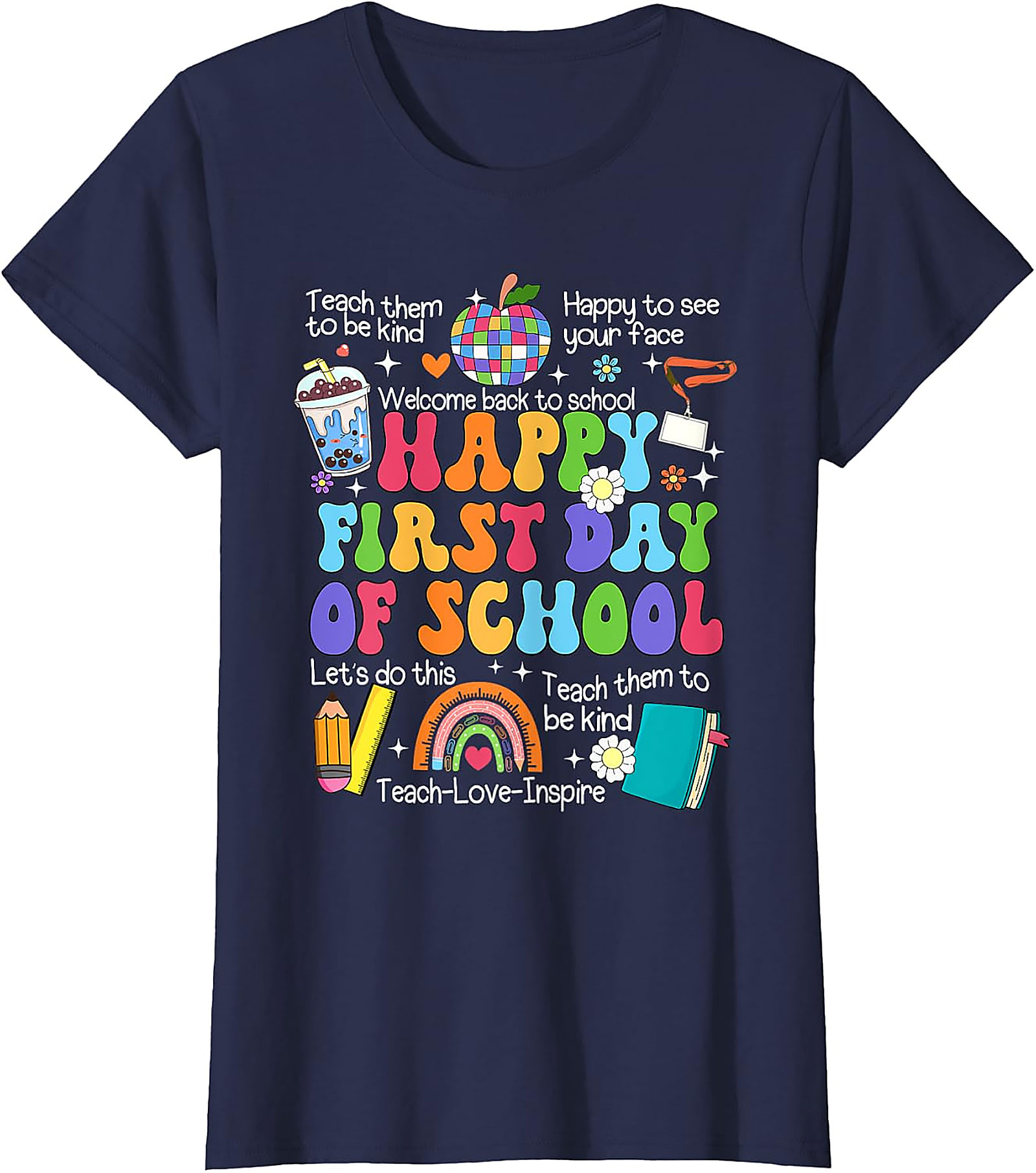 Happy First Day of School Teacher T-Shirt | Retro Tee
