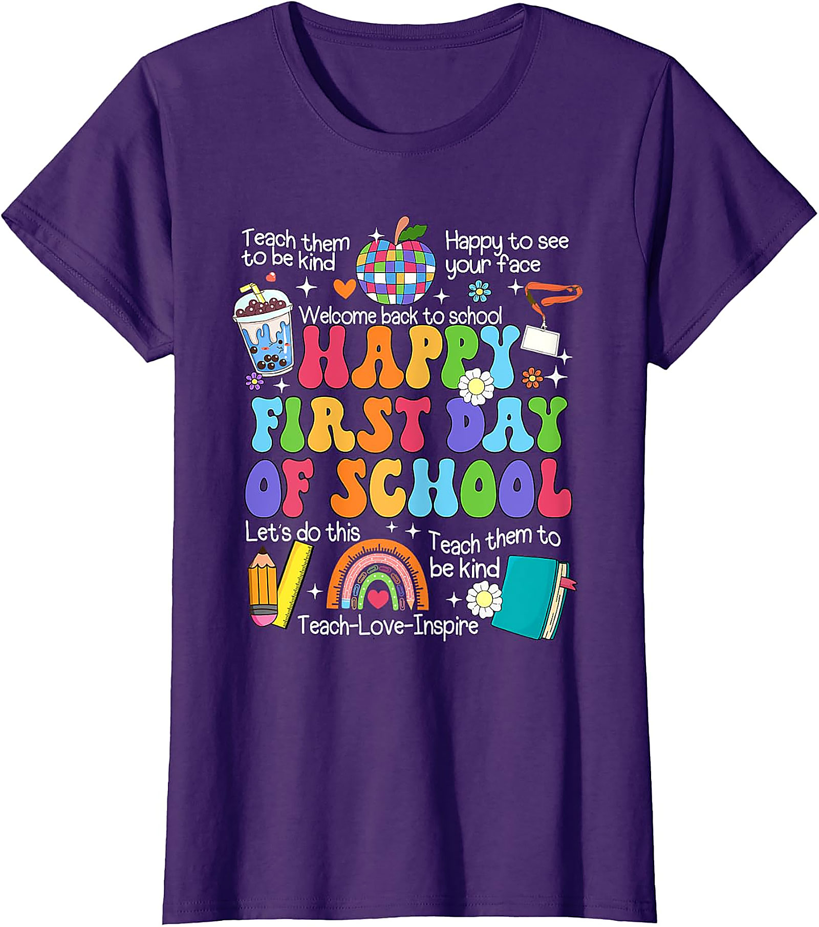 Happy First Day of School Teacher T-Shirt | Retro Tee