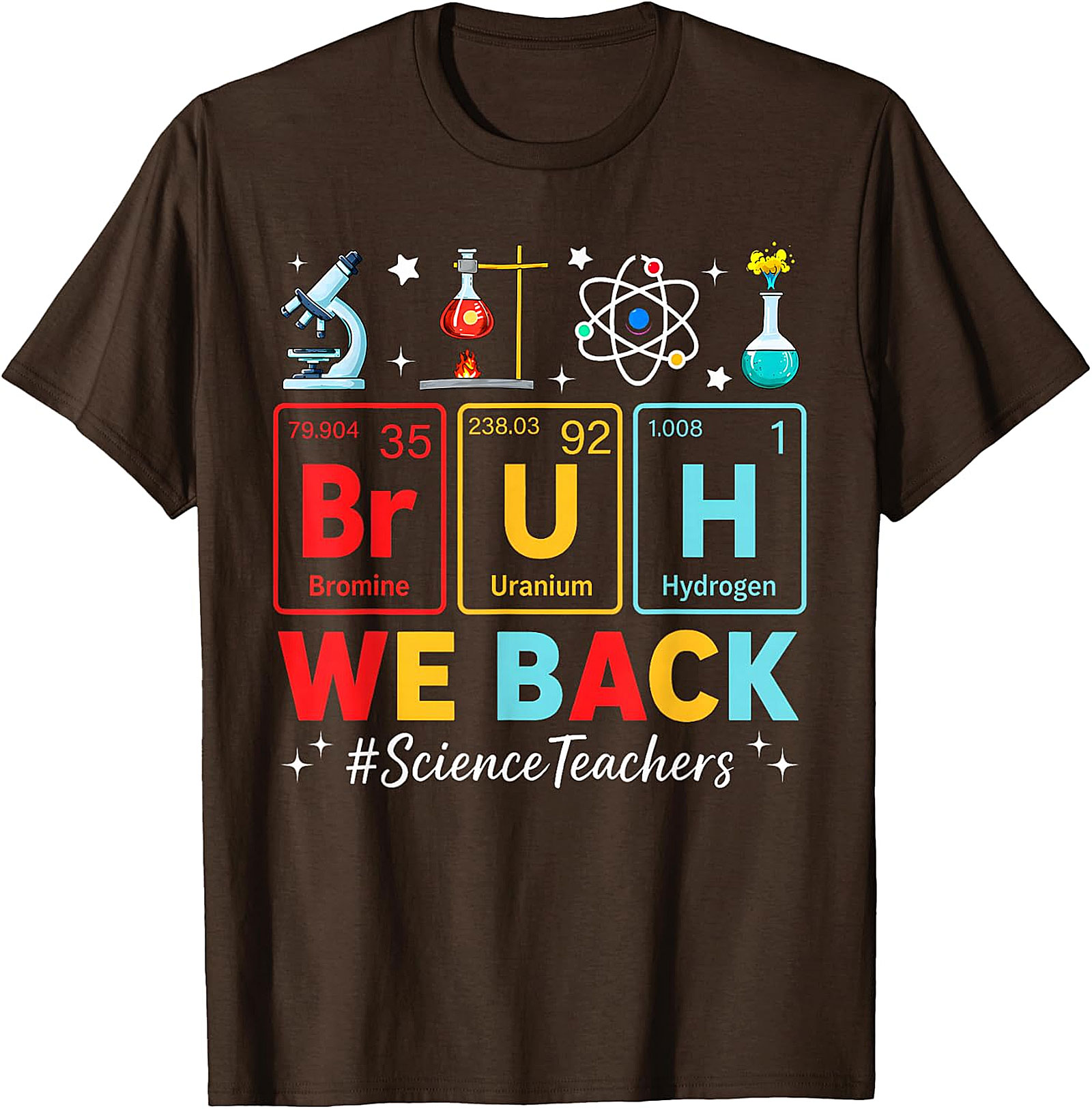 Bruh We Back Science Teacher T-Shirt | Funny Periodic Tee