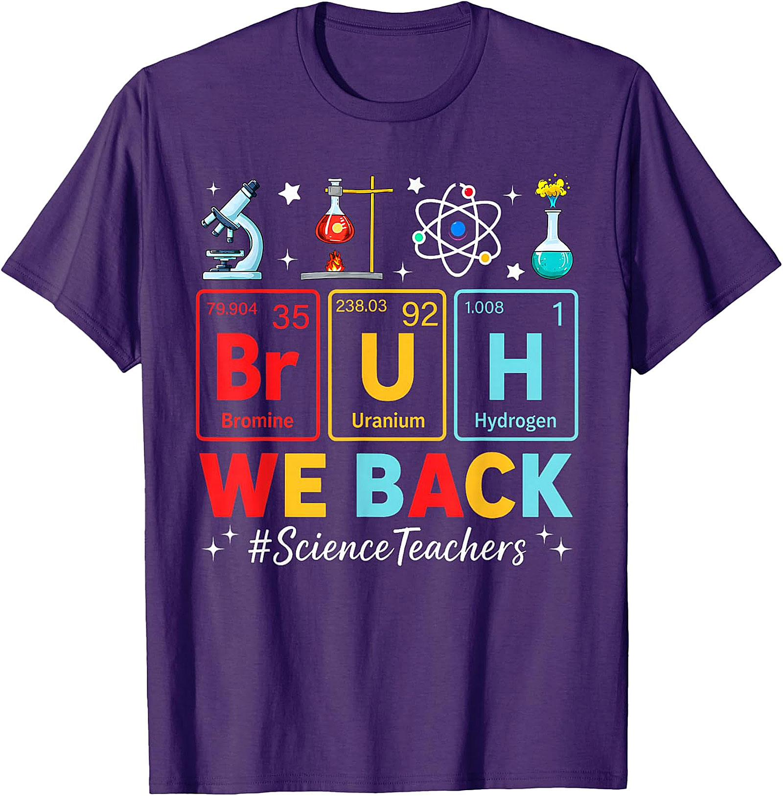 Bruh We Back Science Teacher T-Shirt | Funny Periodic Tee