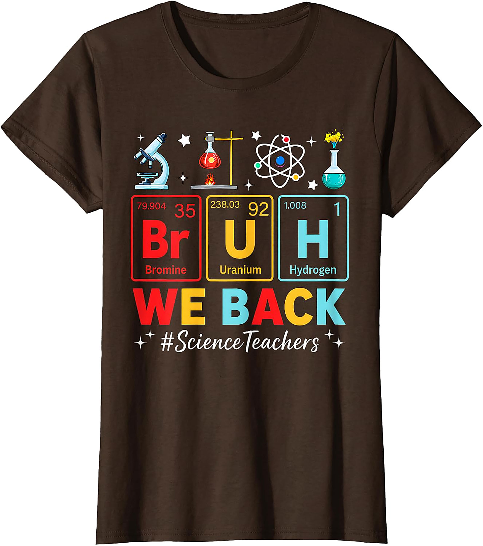 Bruh We Back Science Teacher T-Shirt | Funny Periodic Tee