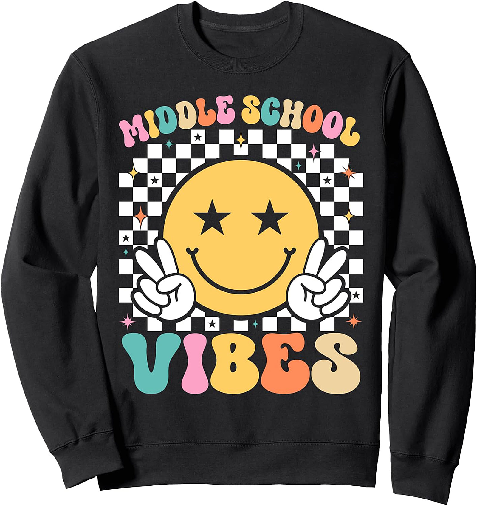 Middle School Vibes Sweatshirt - Groovy Back to School Tee