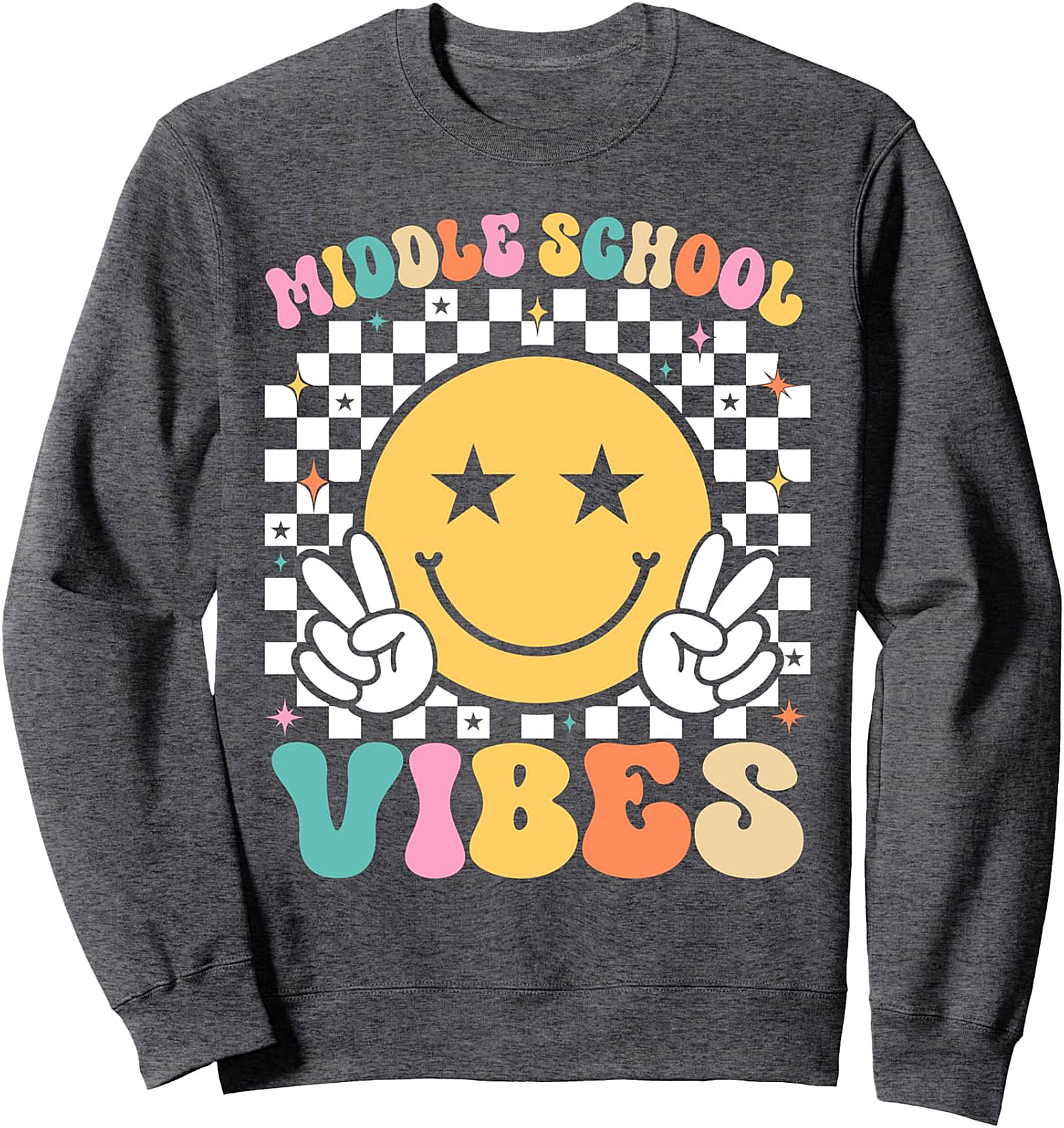 Middle School Vibes Sweatshirt - Groovy Back to School Tee