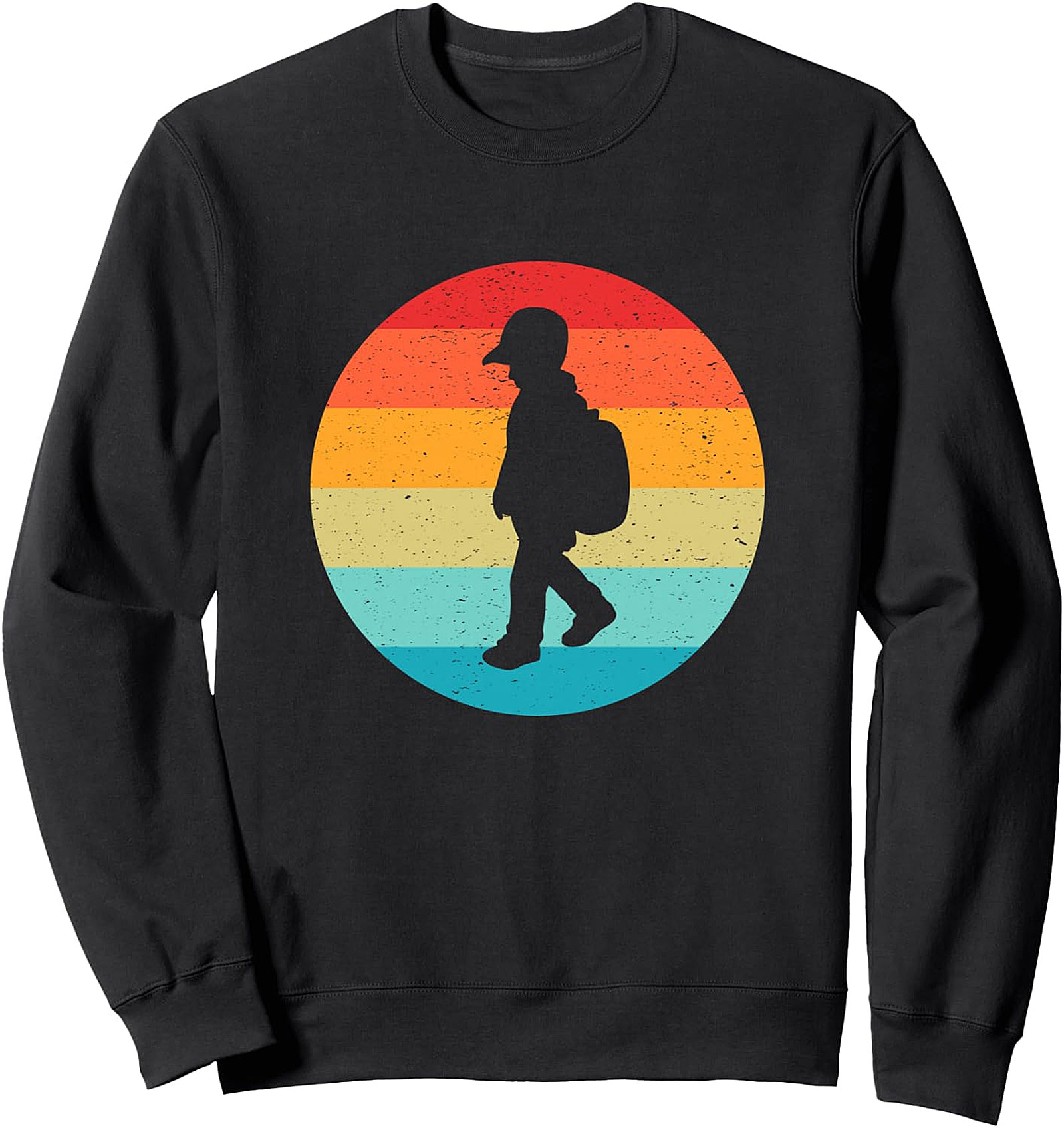 Kid Going to School Retro Sunset Sweatshirt | Cozy Pullover
