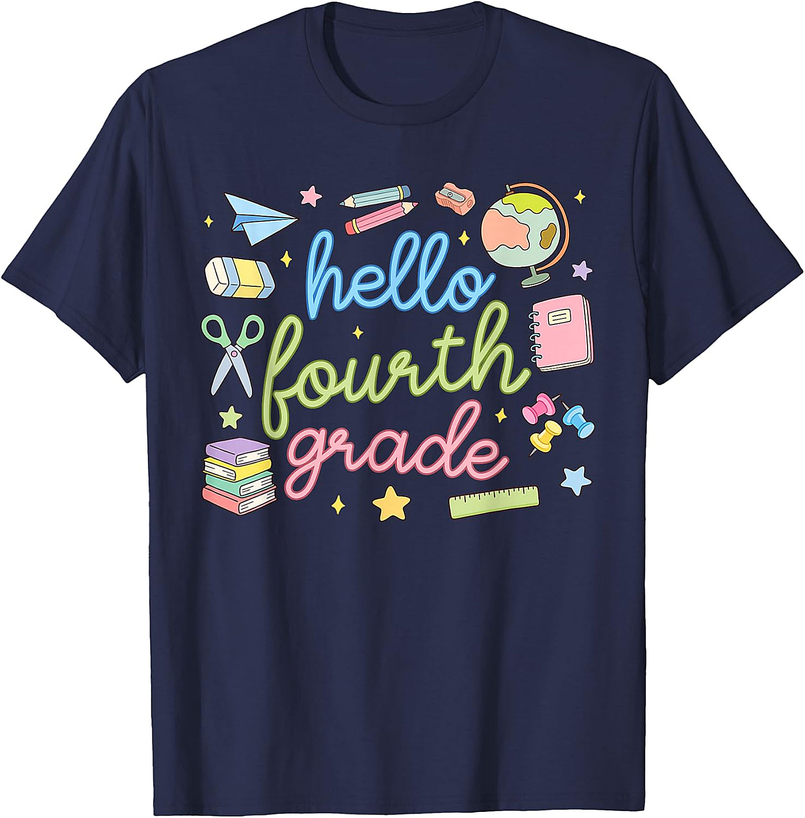 Hello Fourth Grade T-Shirt | Back to School Teacher Tee