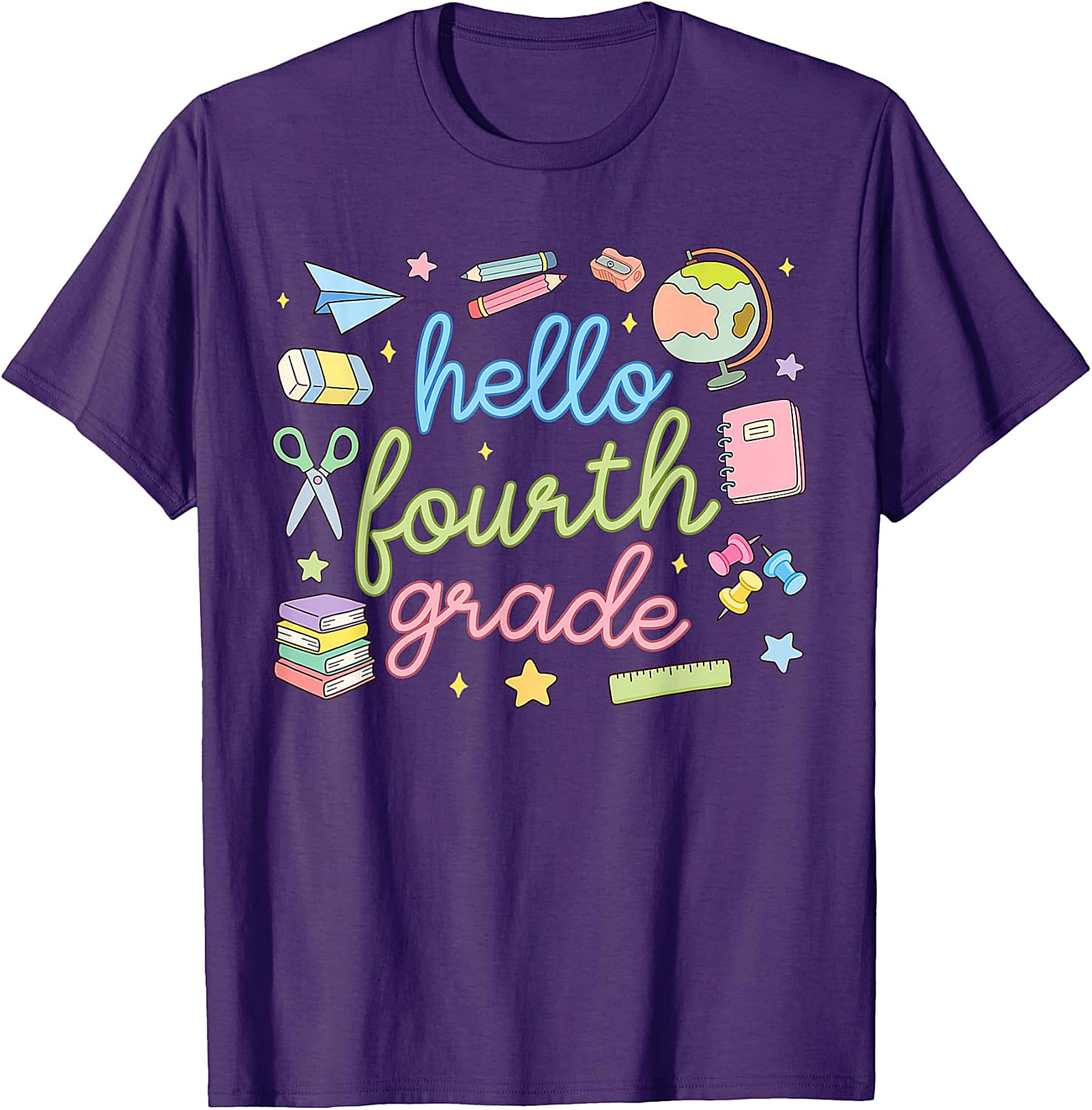 Hello Fourth Grade T-Shirt | Back to School Teacher Tee